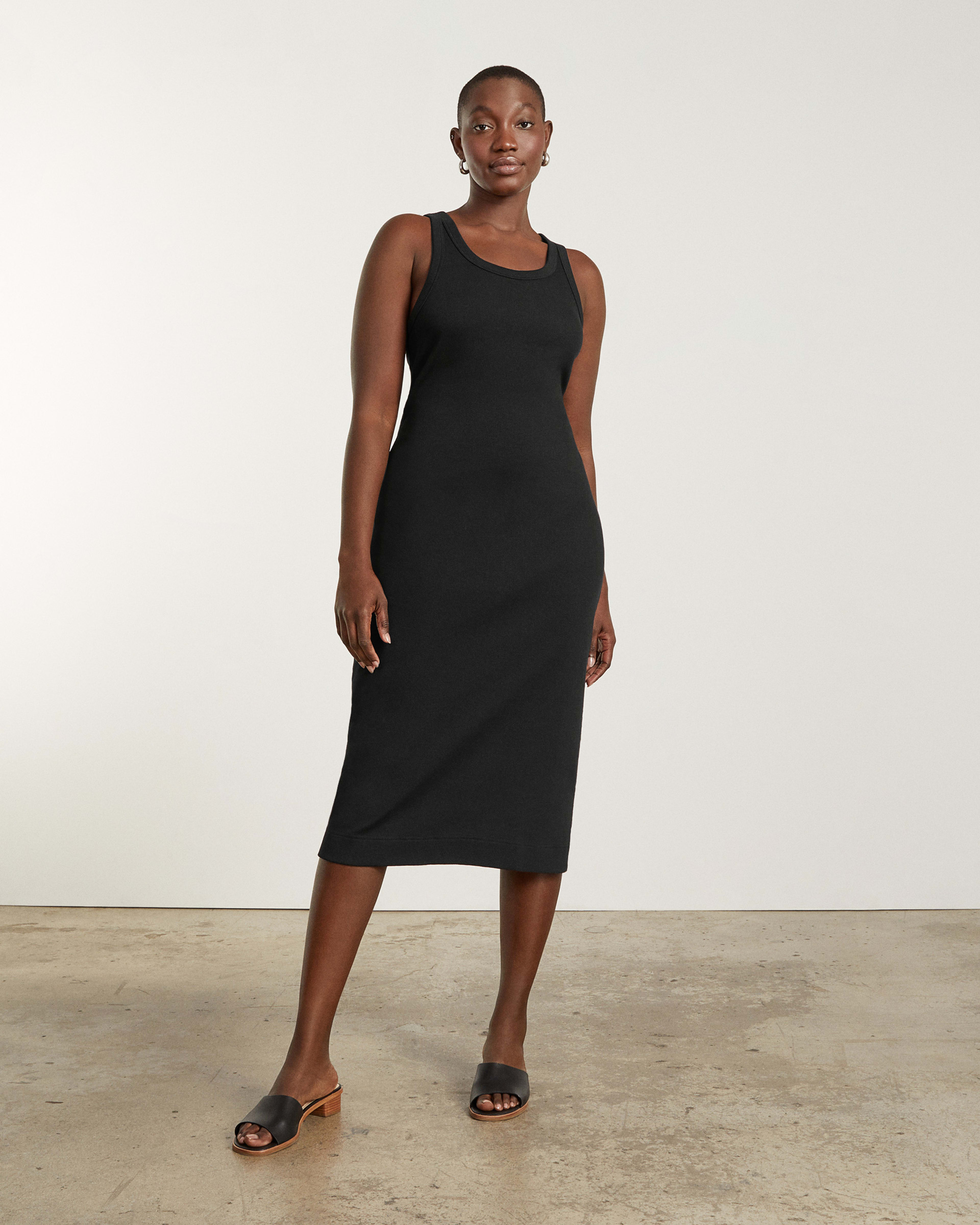 Black Tank Dress, A-Line, Sleeveless, Sustainable Dress