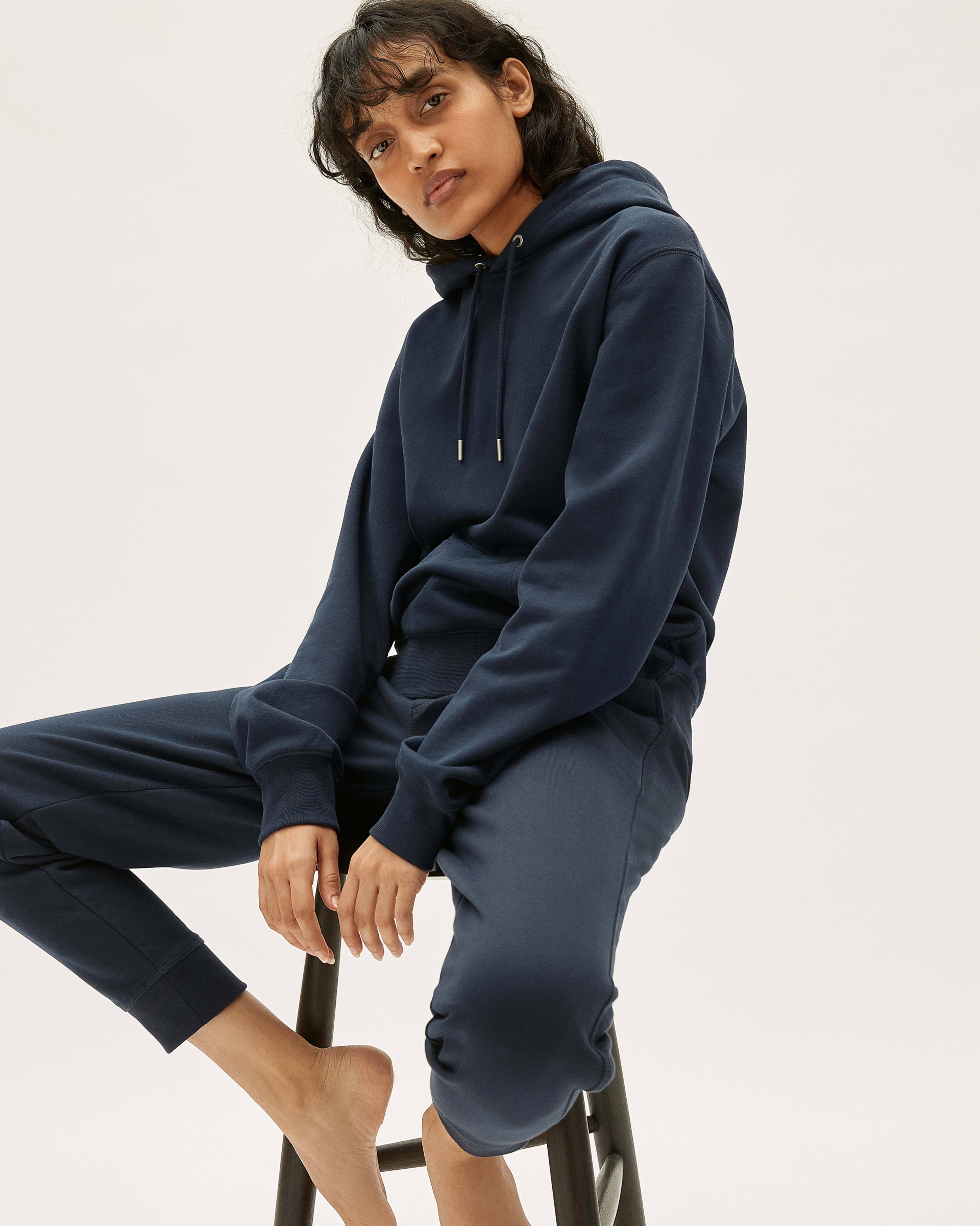 The French Terry Hoodie | Uniform Deep Navy – Everlane