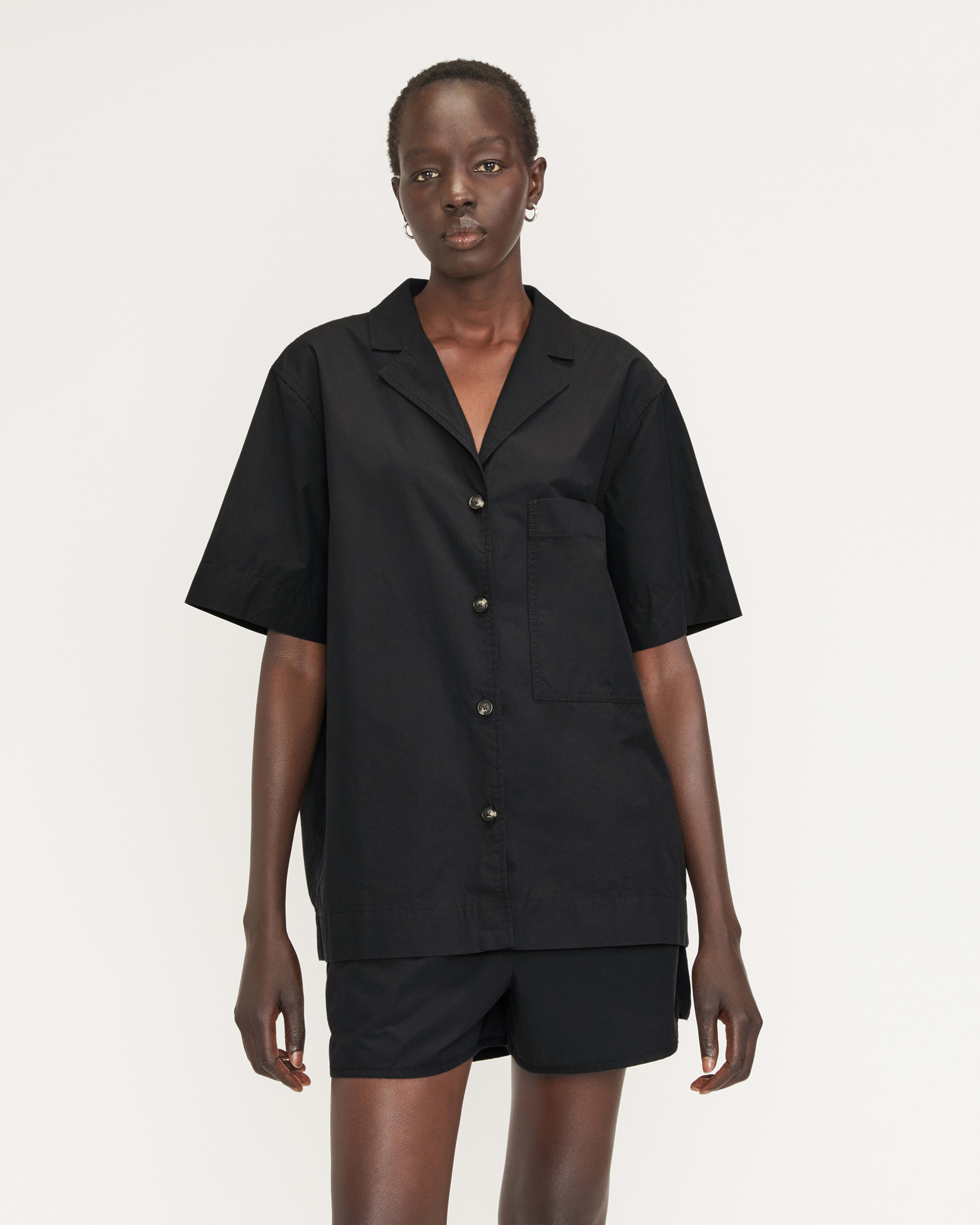 Black poplin best sale shirt