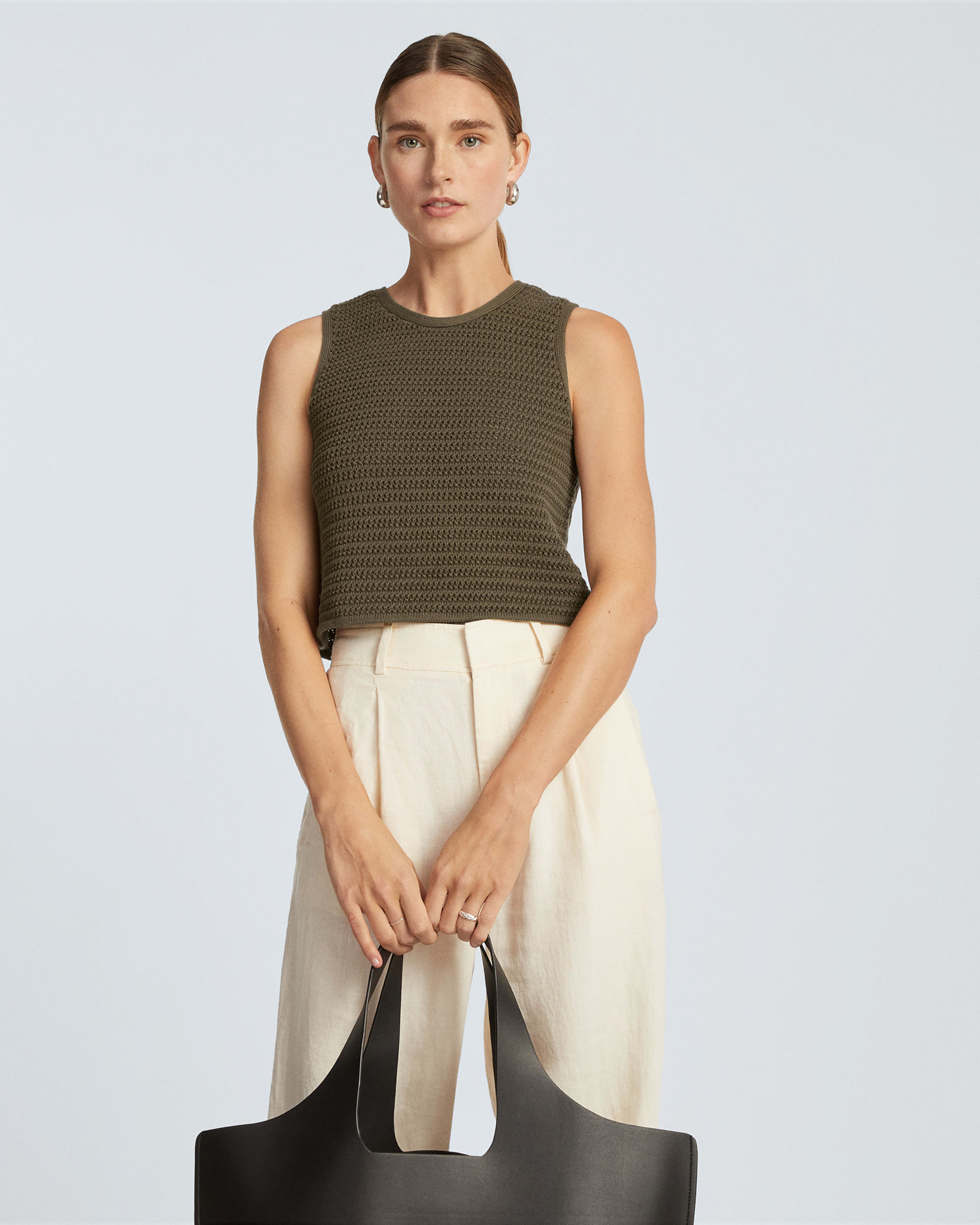 The Crochet Knit Cami Beech Everlane