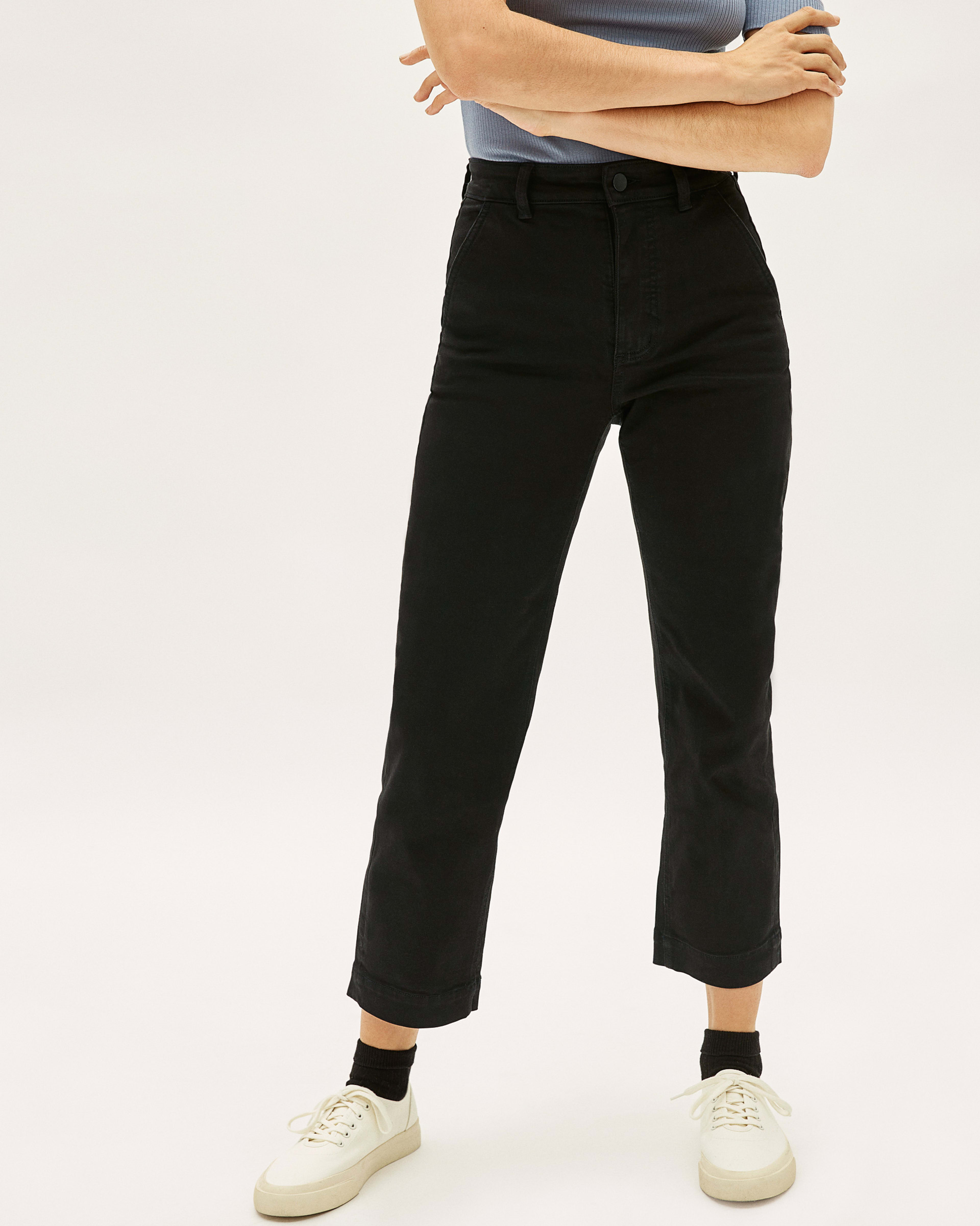 The Straight Leg Crop Black Everlane