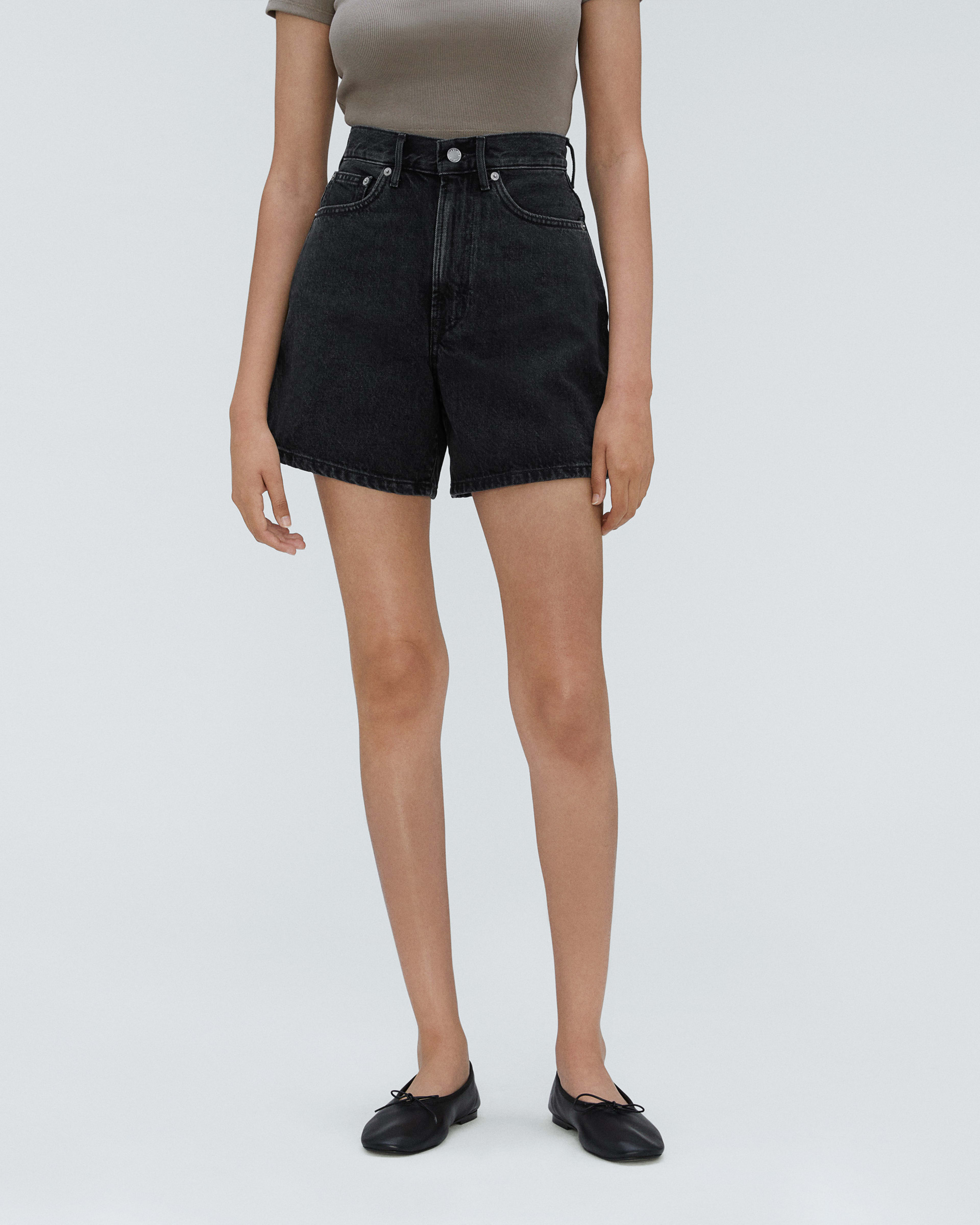 Black denim new arrivals shorts cheap