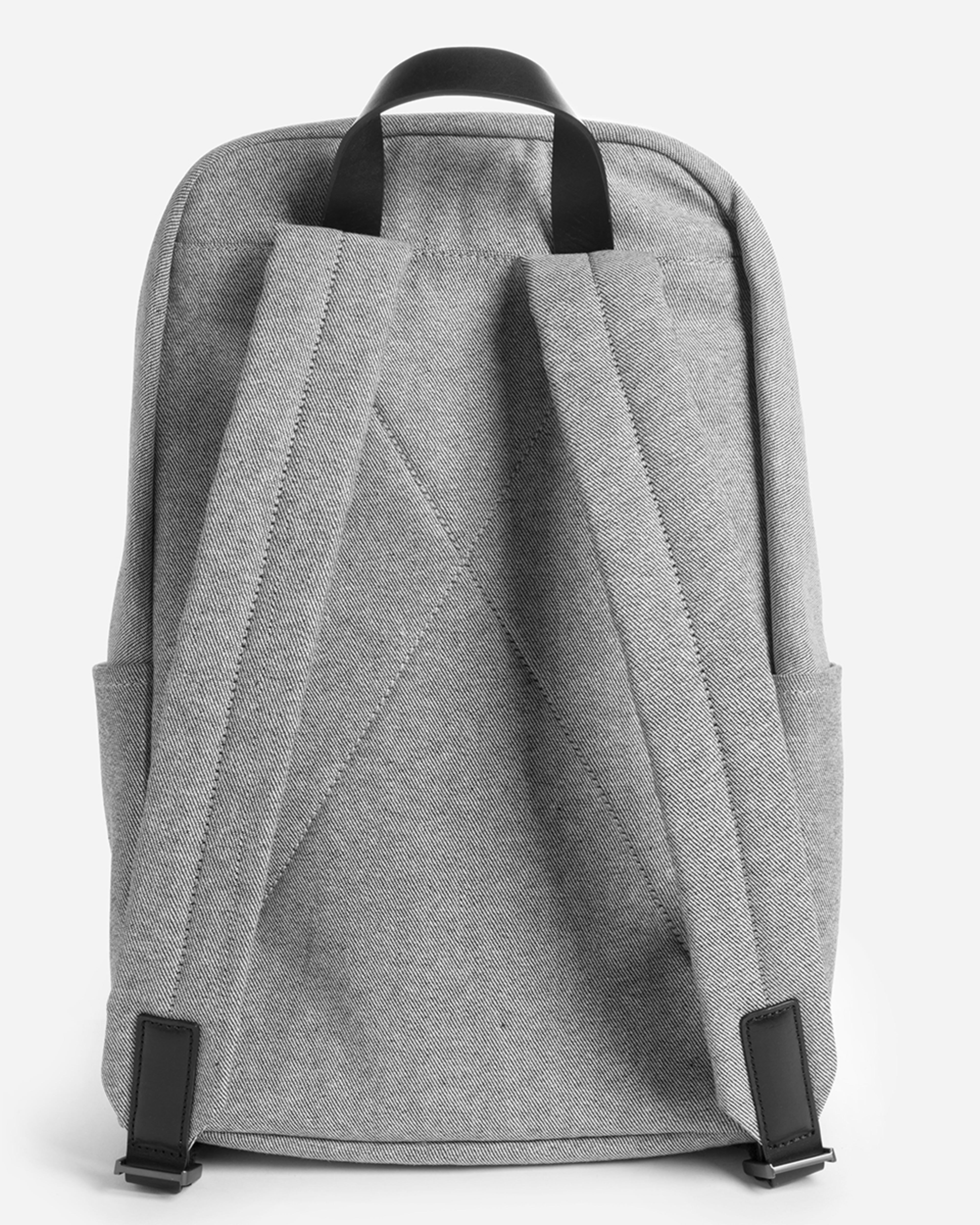 The Modern Zip Backpack Large Reverse Denim + Black Leather Everlane