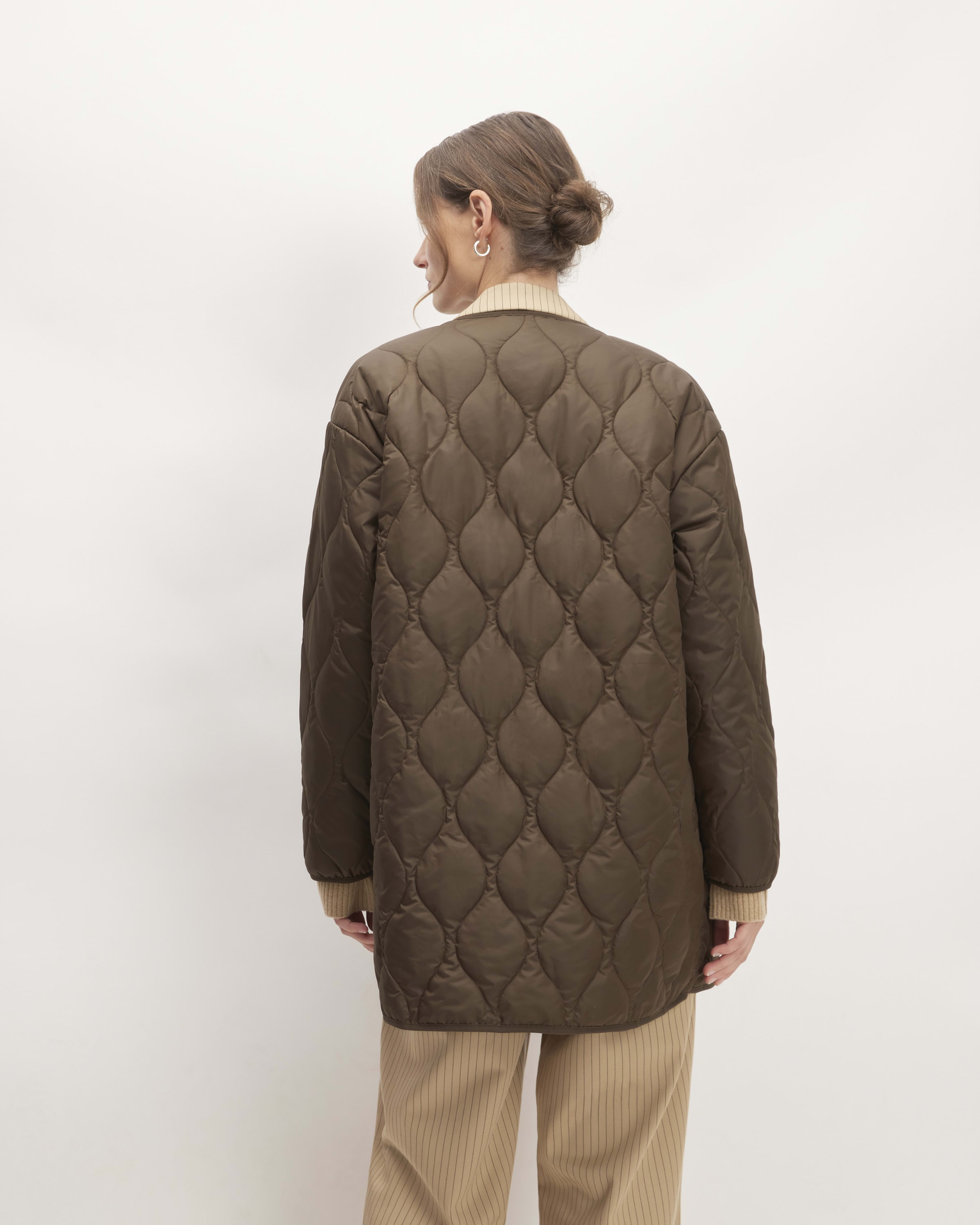 The ReNew Quilted Mid-Length Liner Earth Brown – Everlane