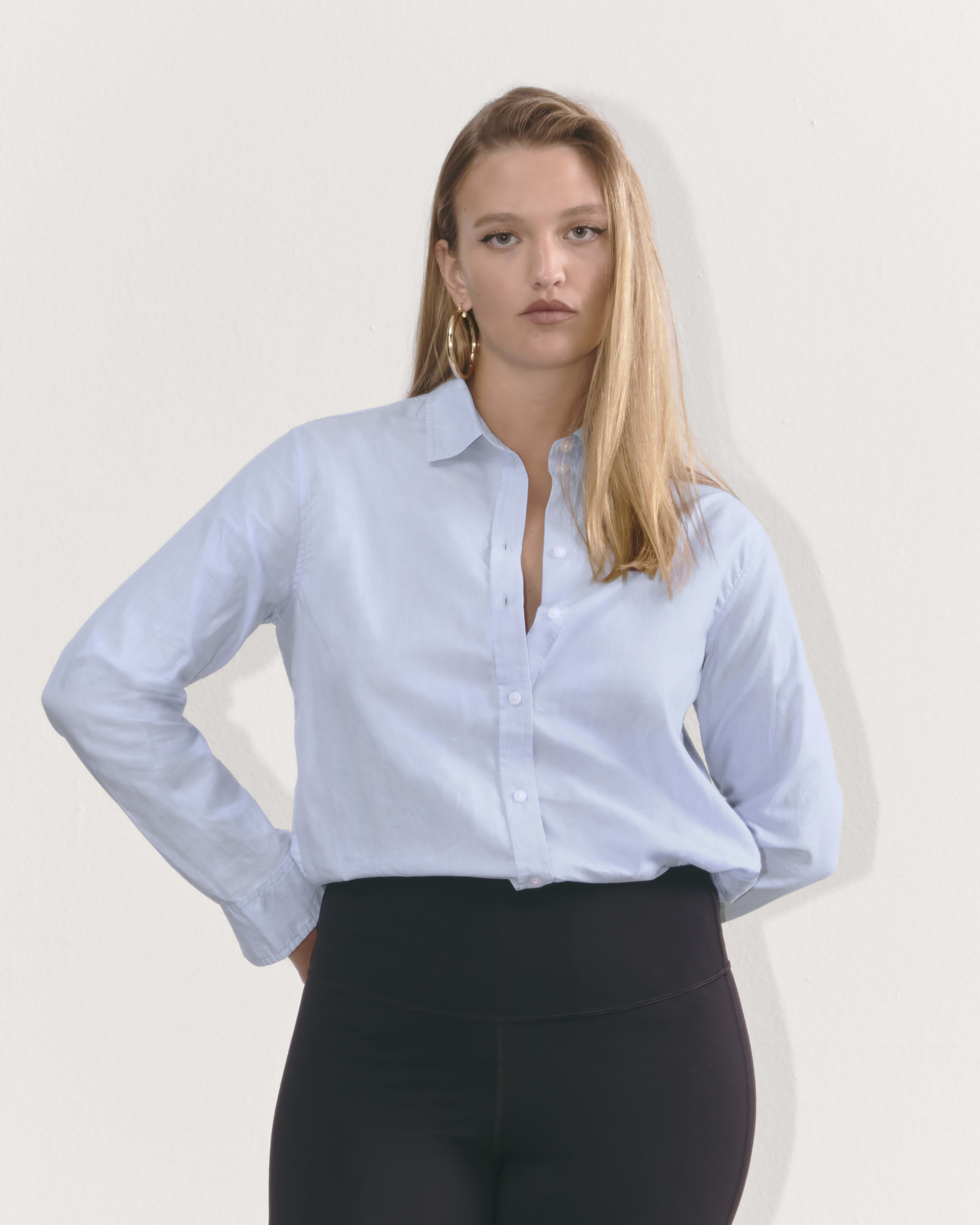 The Gauze Oversized Shirt Blue Opal – Everlane