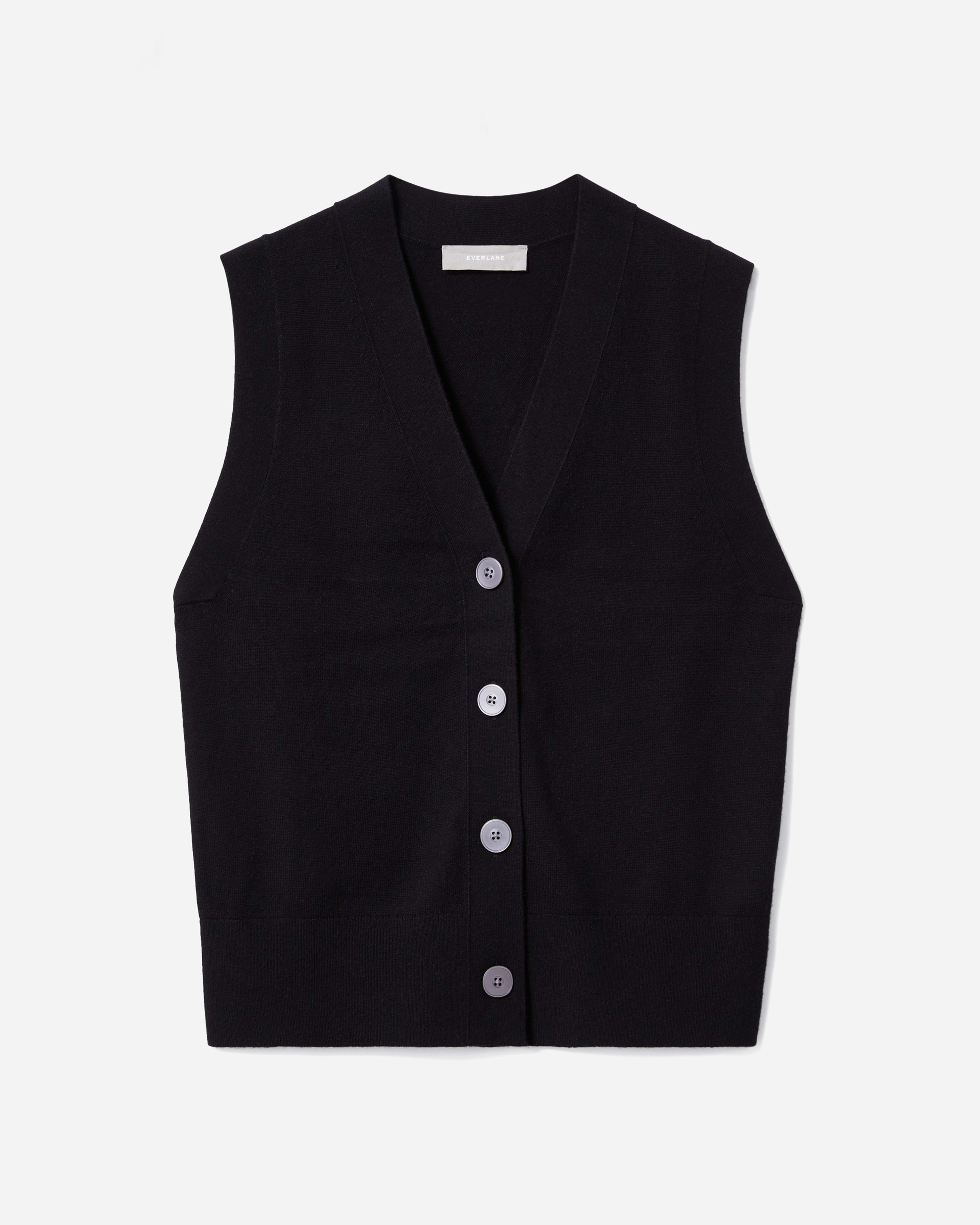 The Cotton–Merino Sweater Vest Black – Everlane