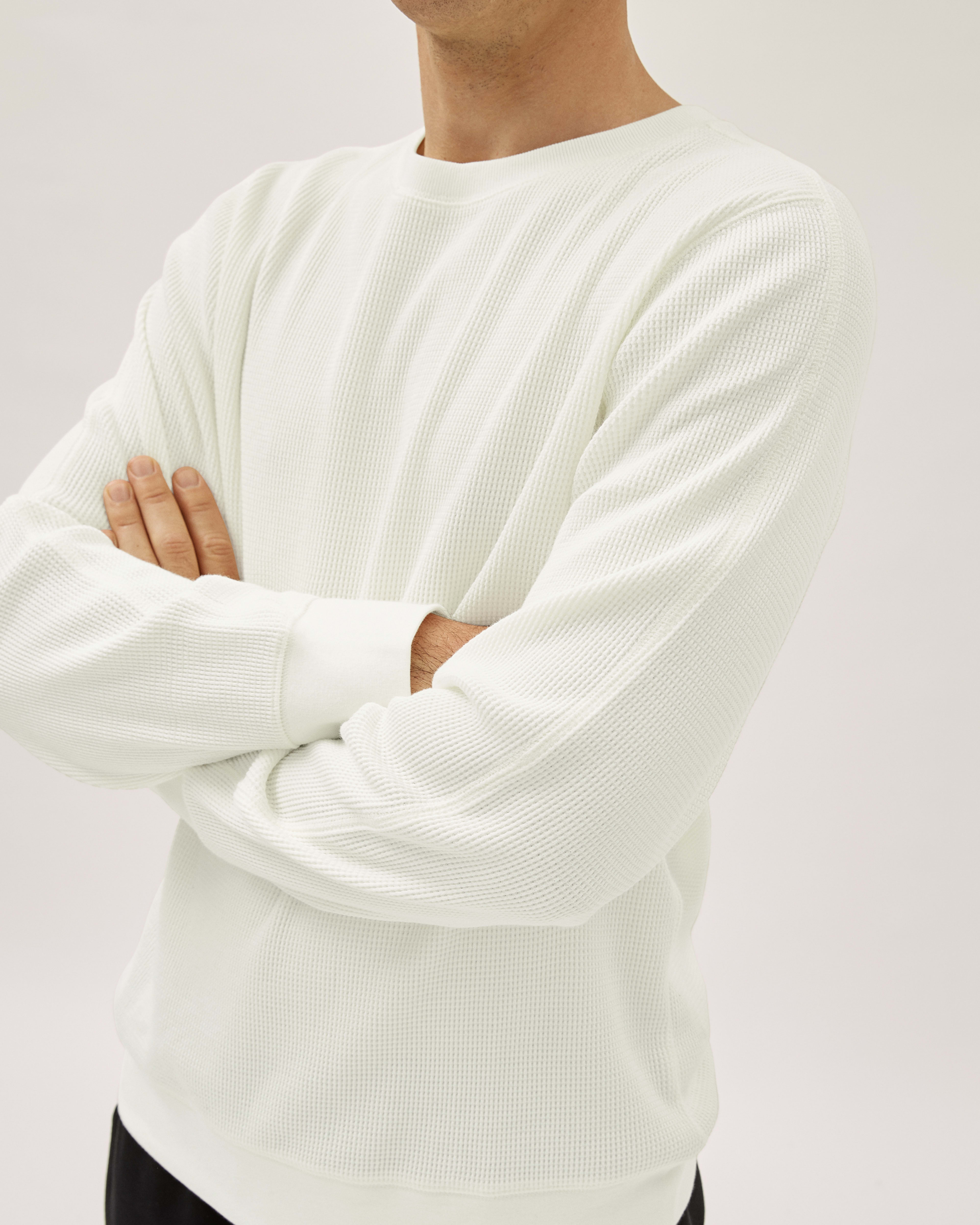 The Waffle Long-Sleeve Crew Tee Off-White – Everlane