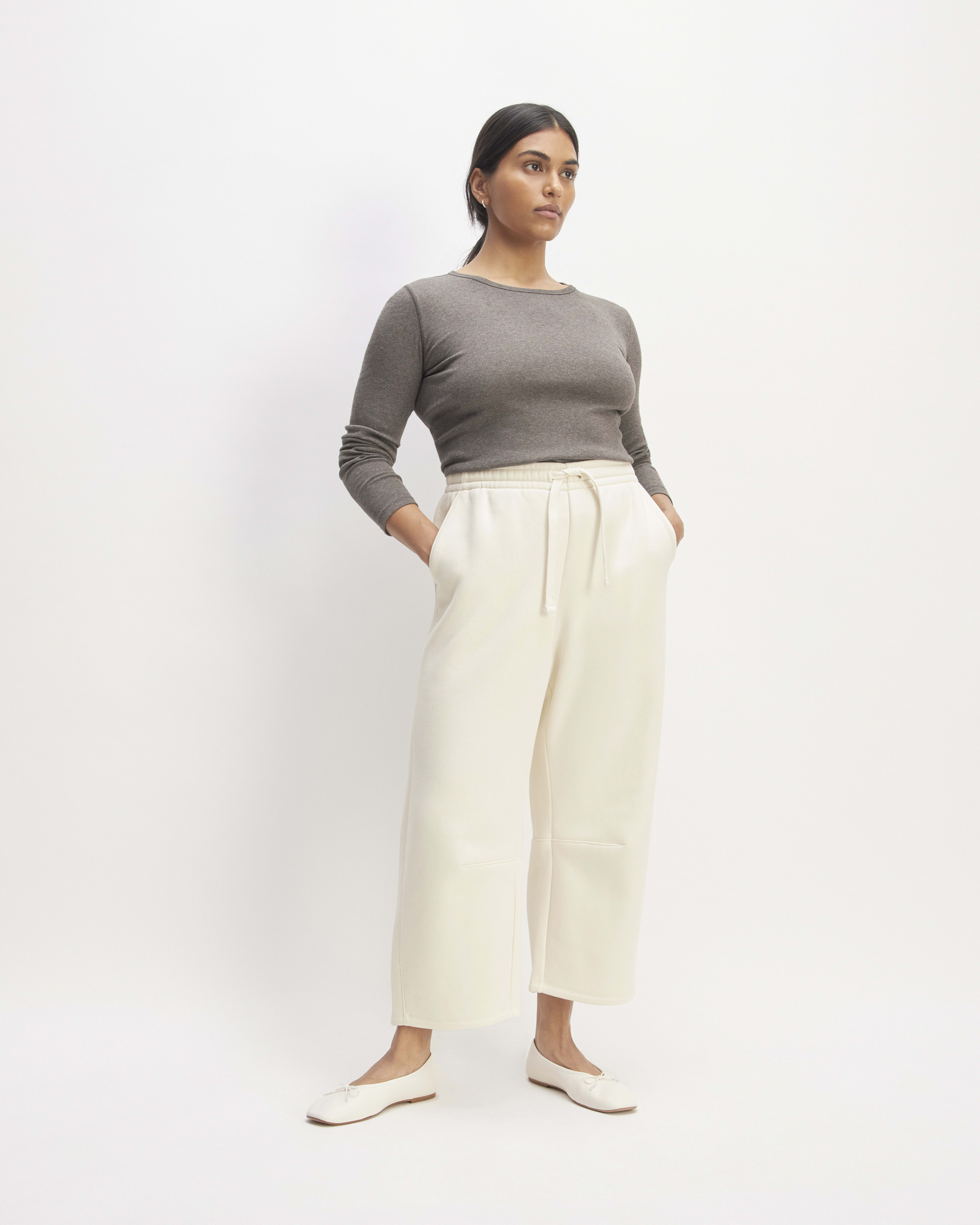 Barrel Pants - heavy weight cotton, bleached white