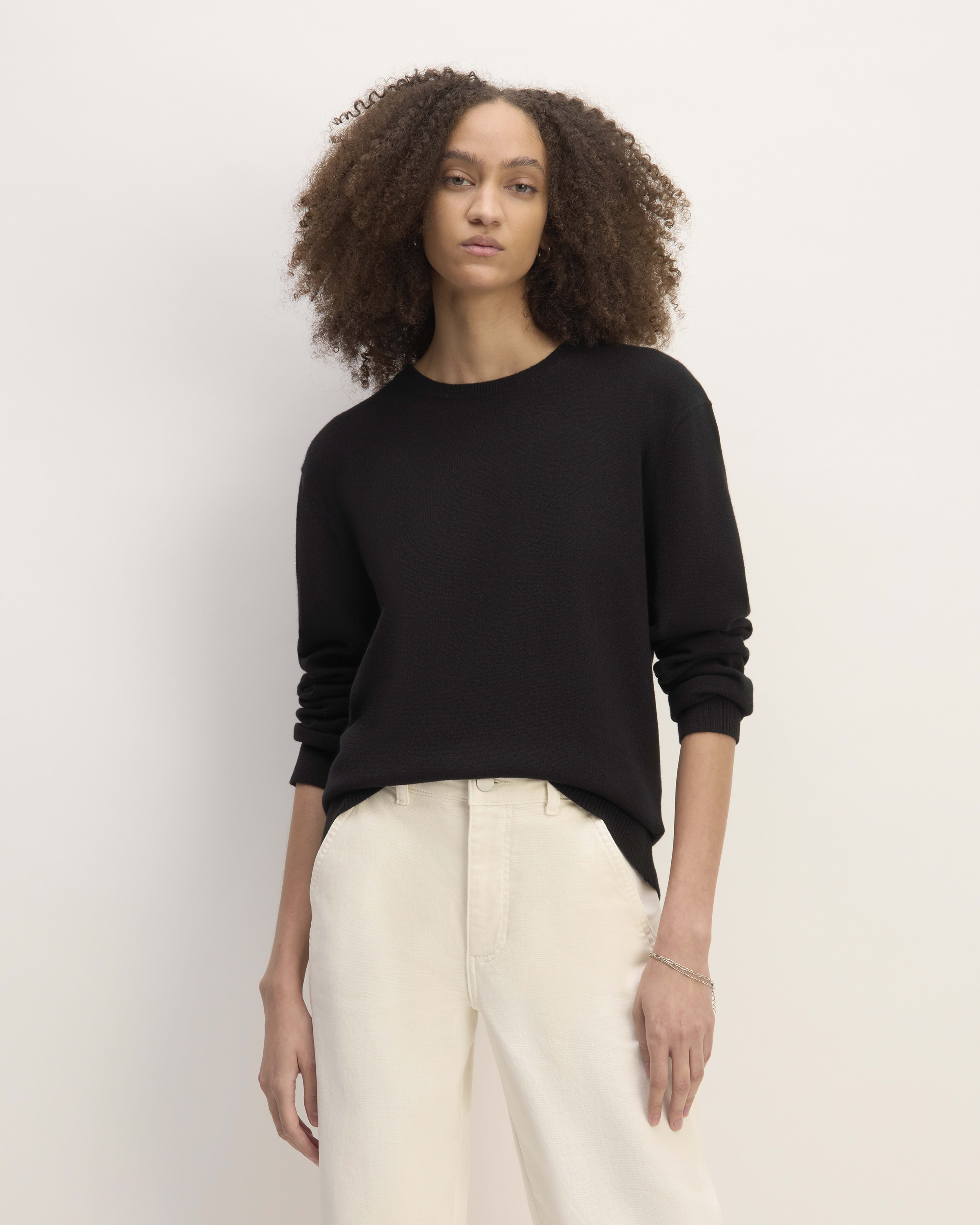 The Cashmere Classic Crew Sweater Black – Everlane