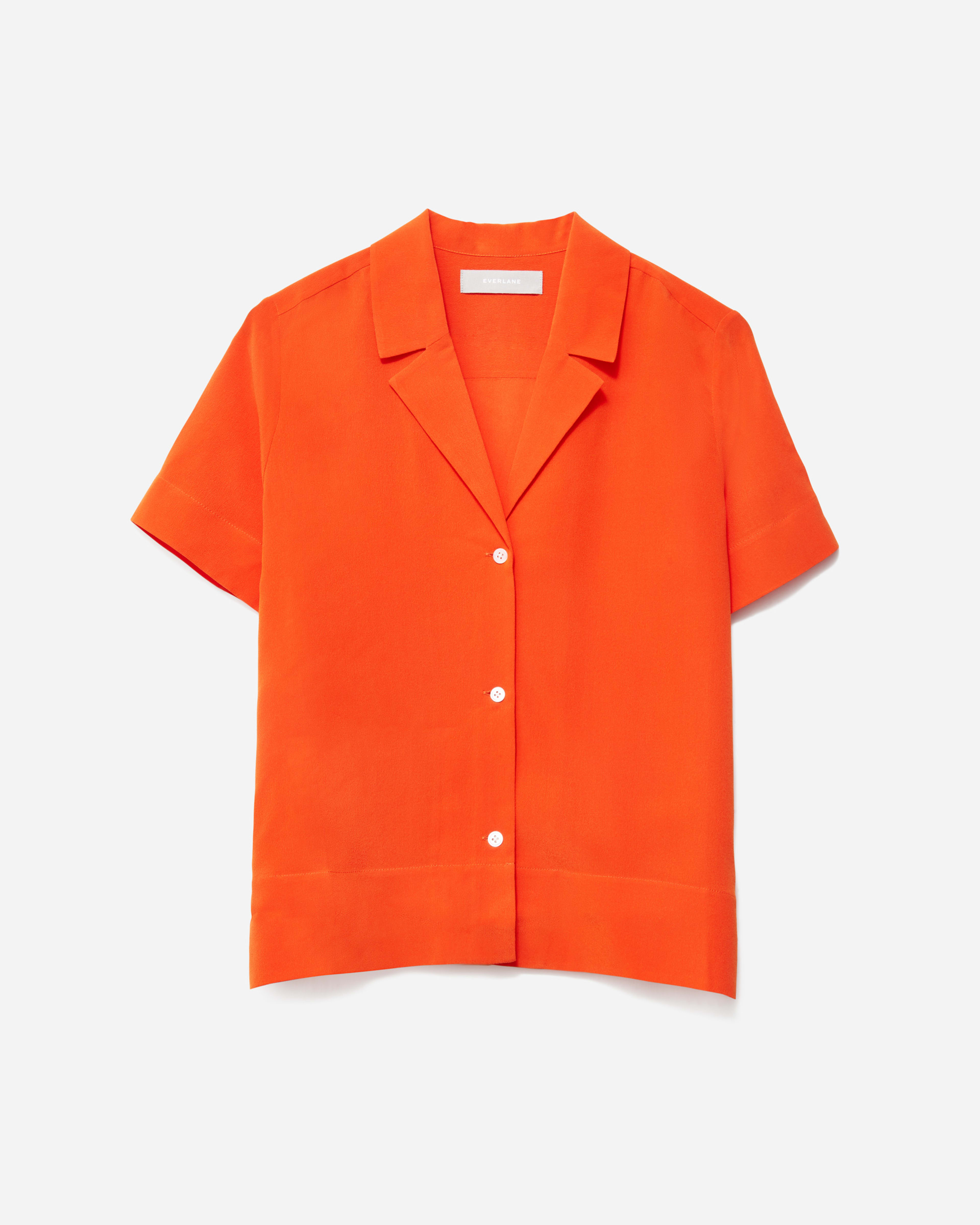 The Clean Silk Short-Sleeve Notch Shirt Cayenne – Everlane