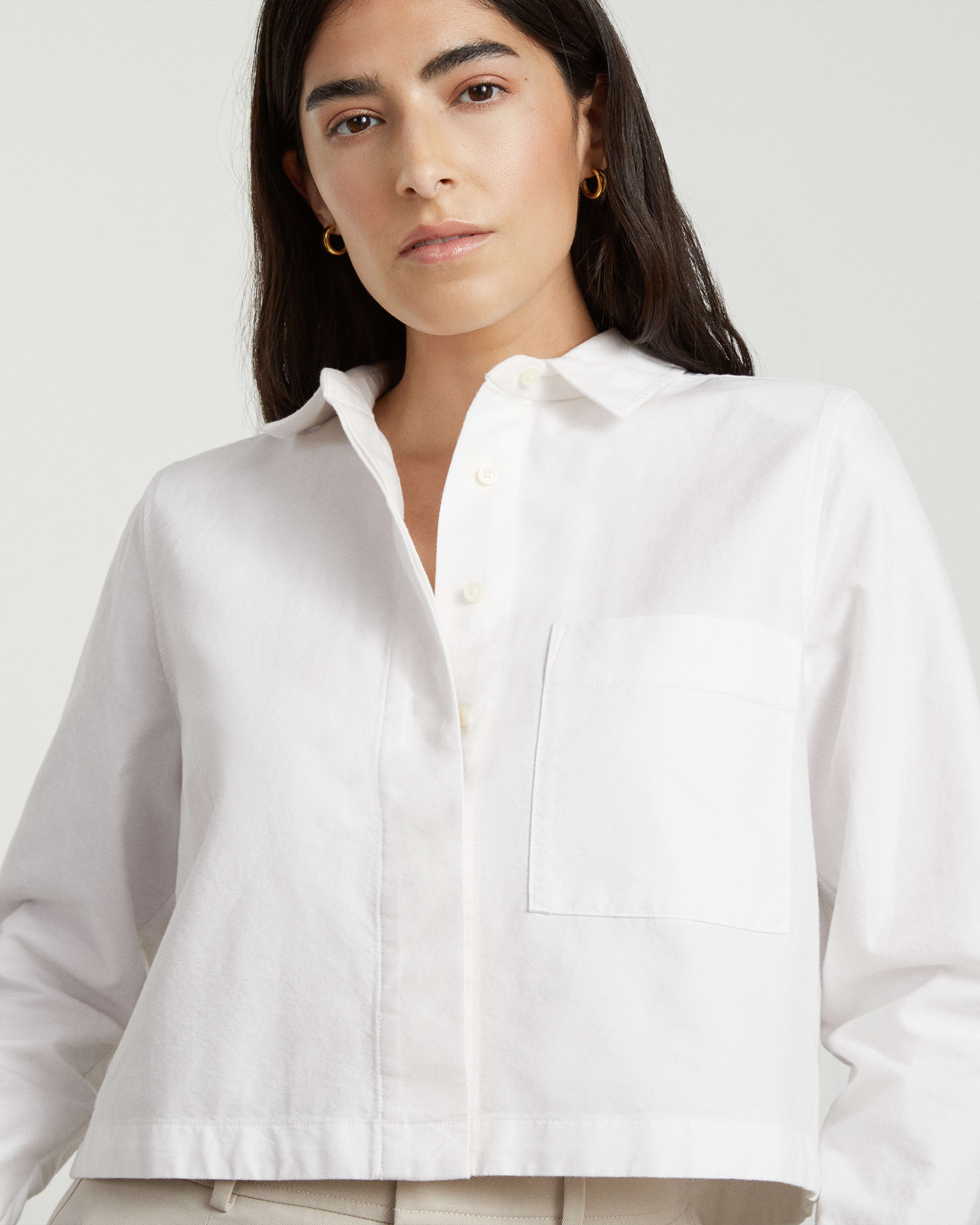 The Cropped Oxford White – Everlane