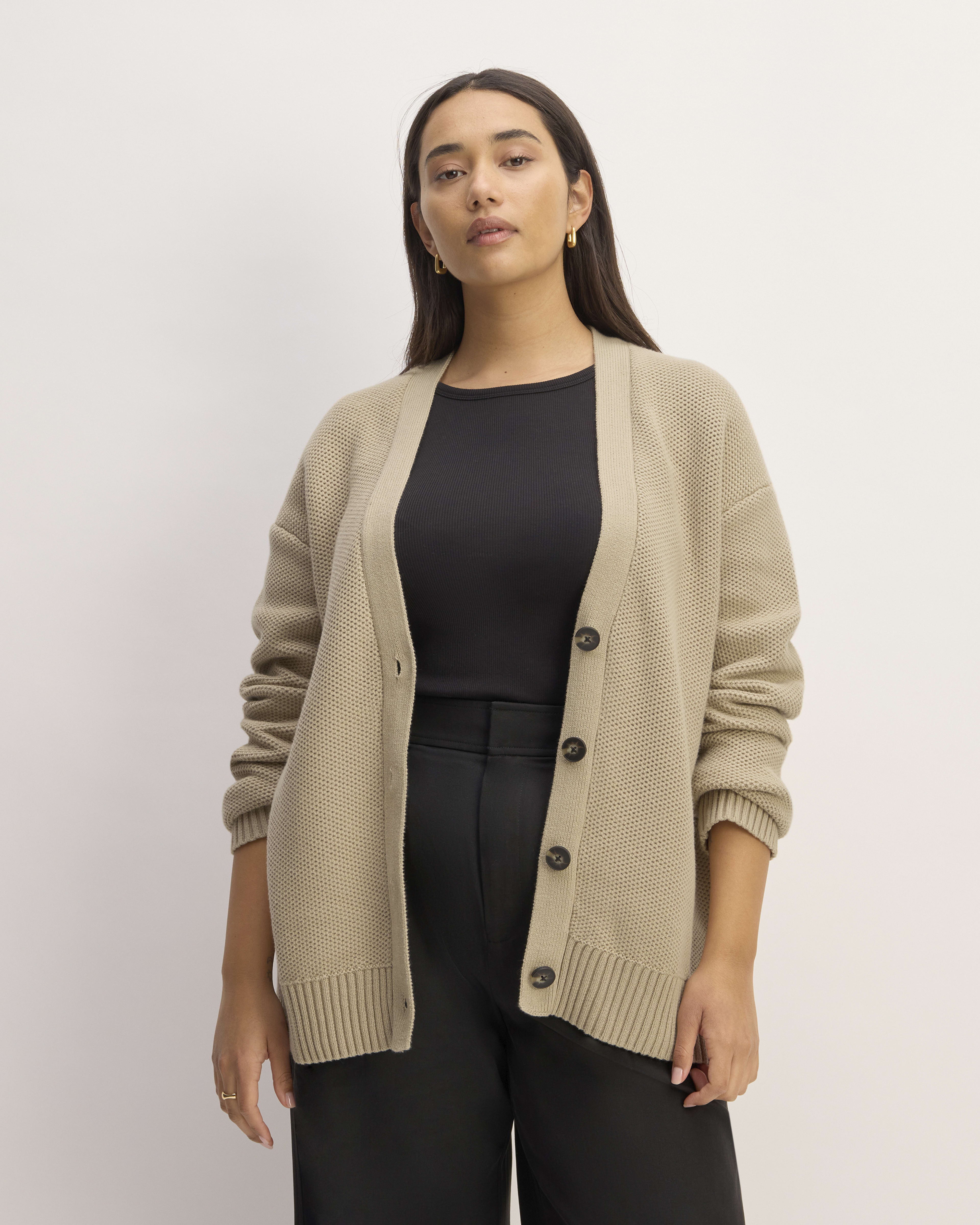The Felted Merino Cocoon Cardigan Deep Camel Everlane