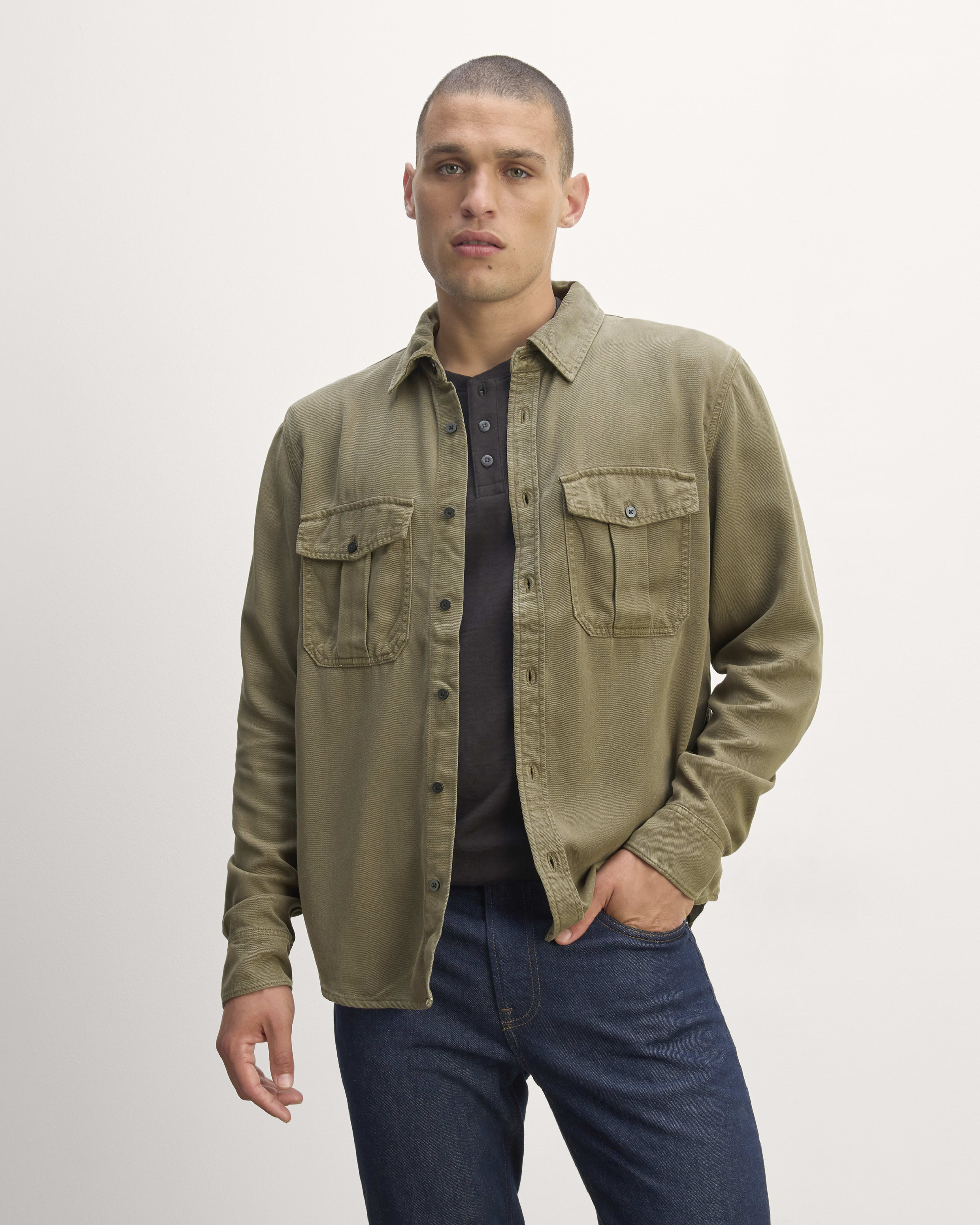 The Flannel Chore Jacket Pine Everlane