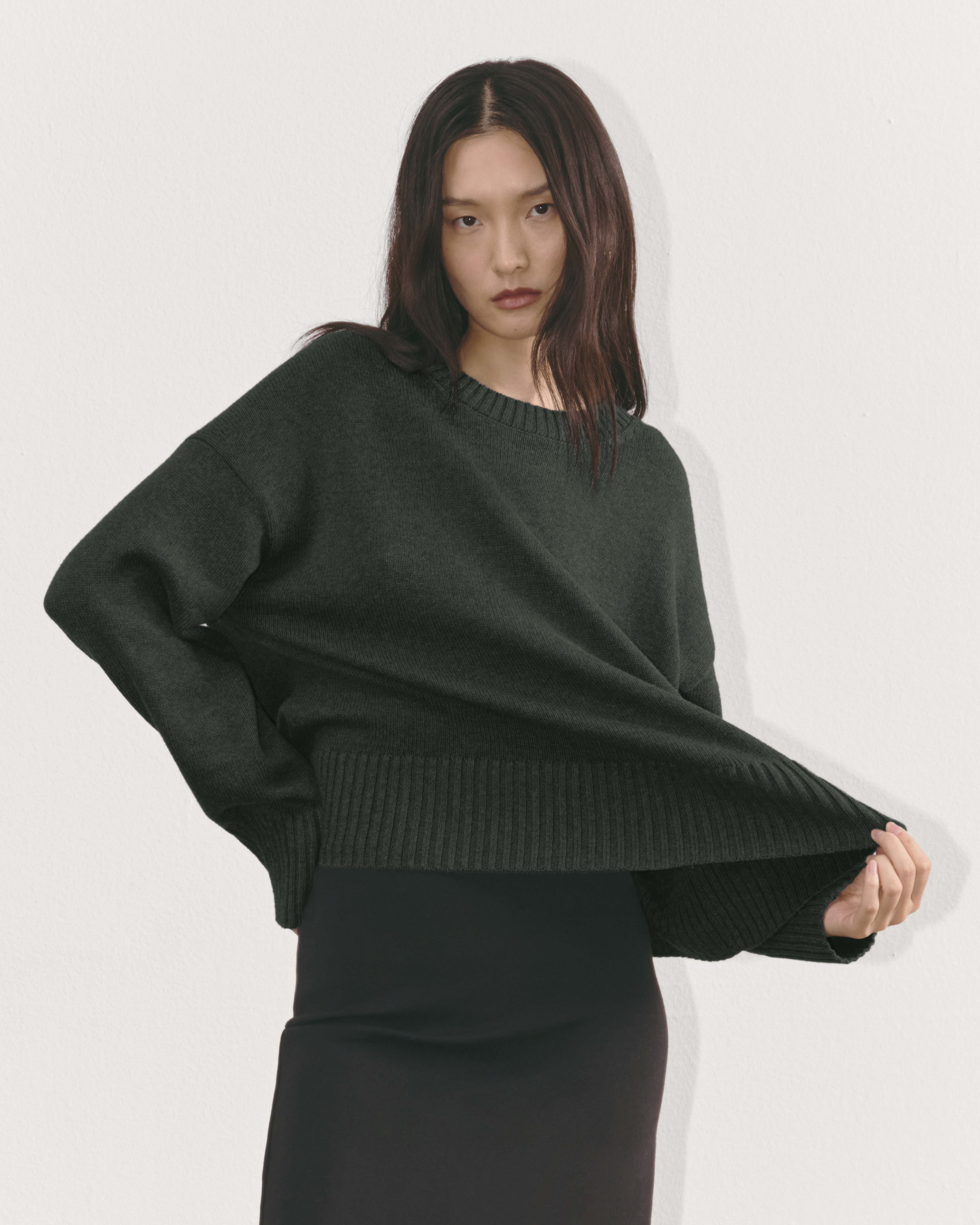 Boxy cotton sweaters top