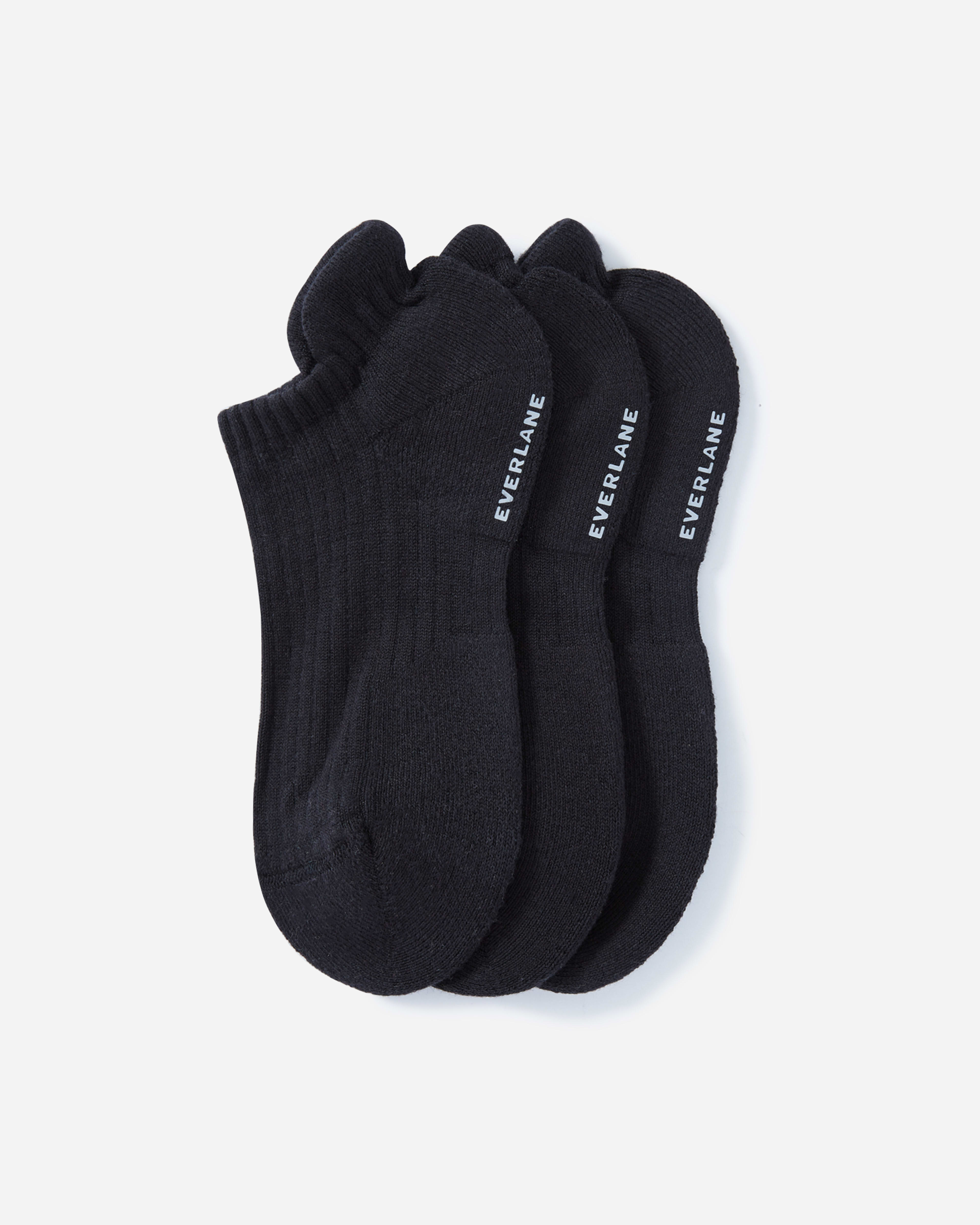 The Organic Cotton Ankle Sock 3-Pack Black – Everlane