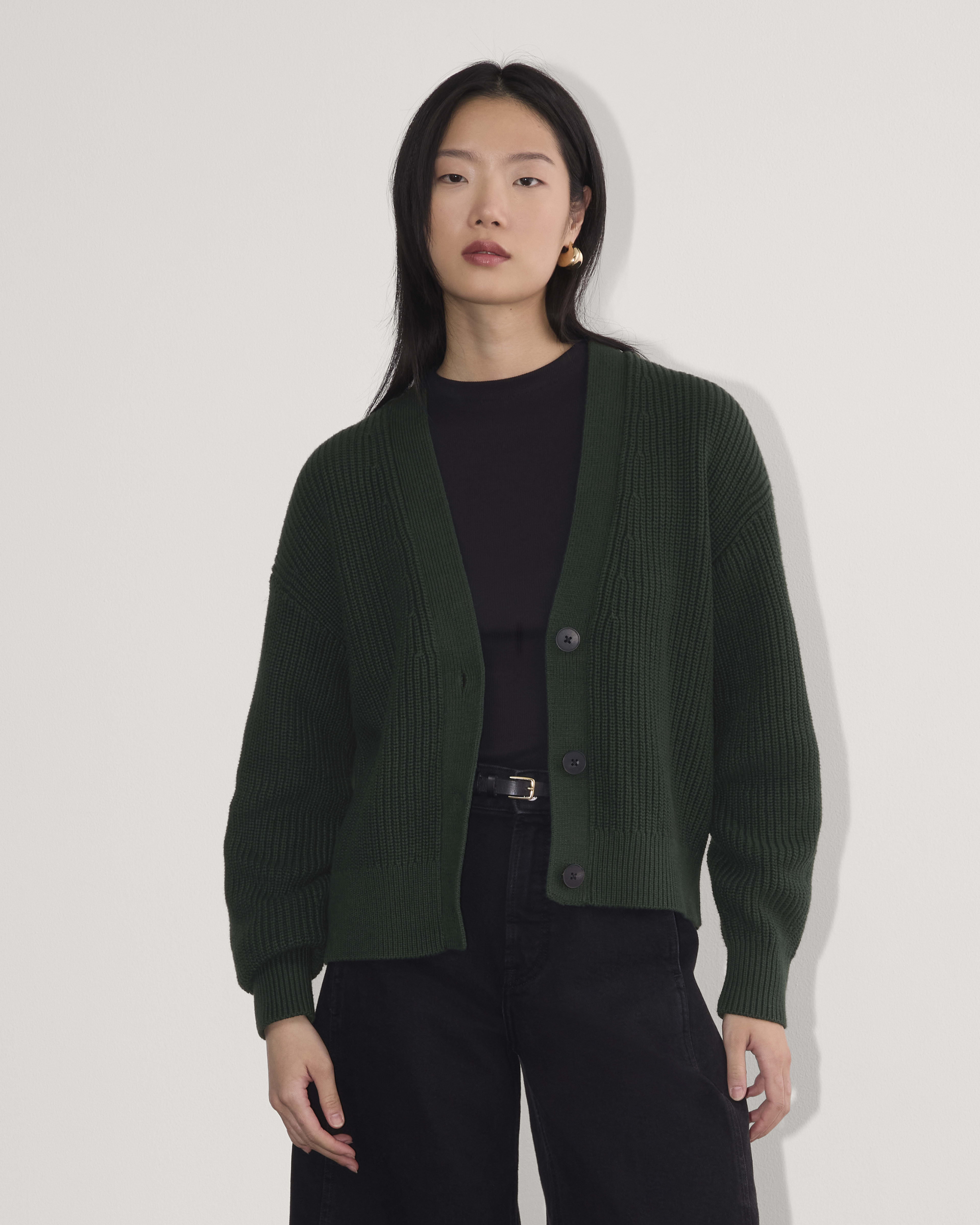 The Boxy Cardigan in Everyday Cotton Scarab Everlane