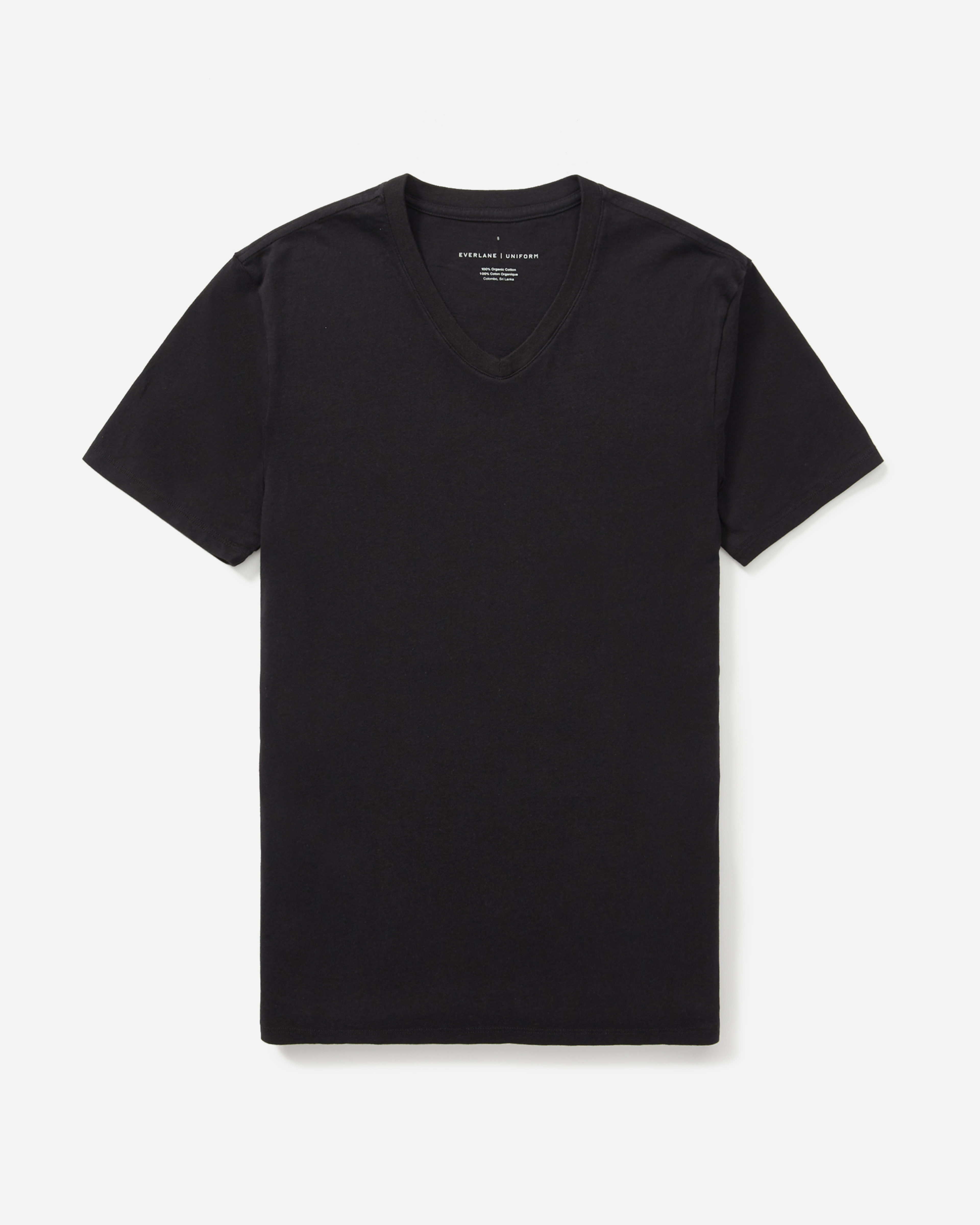 The Organic Cotton V-Neck Tee | Uniform Black – Everlane