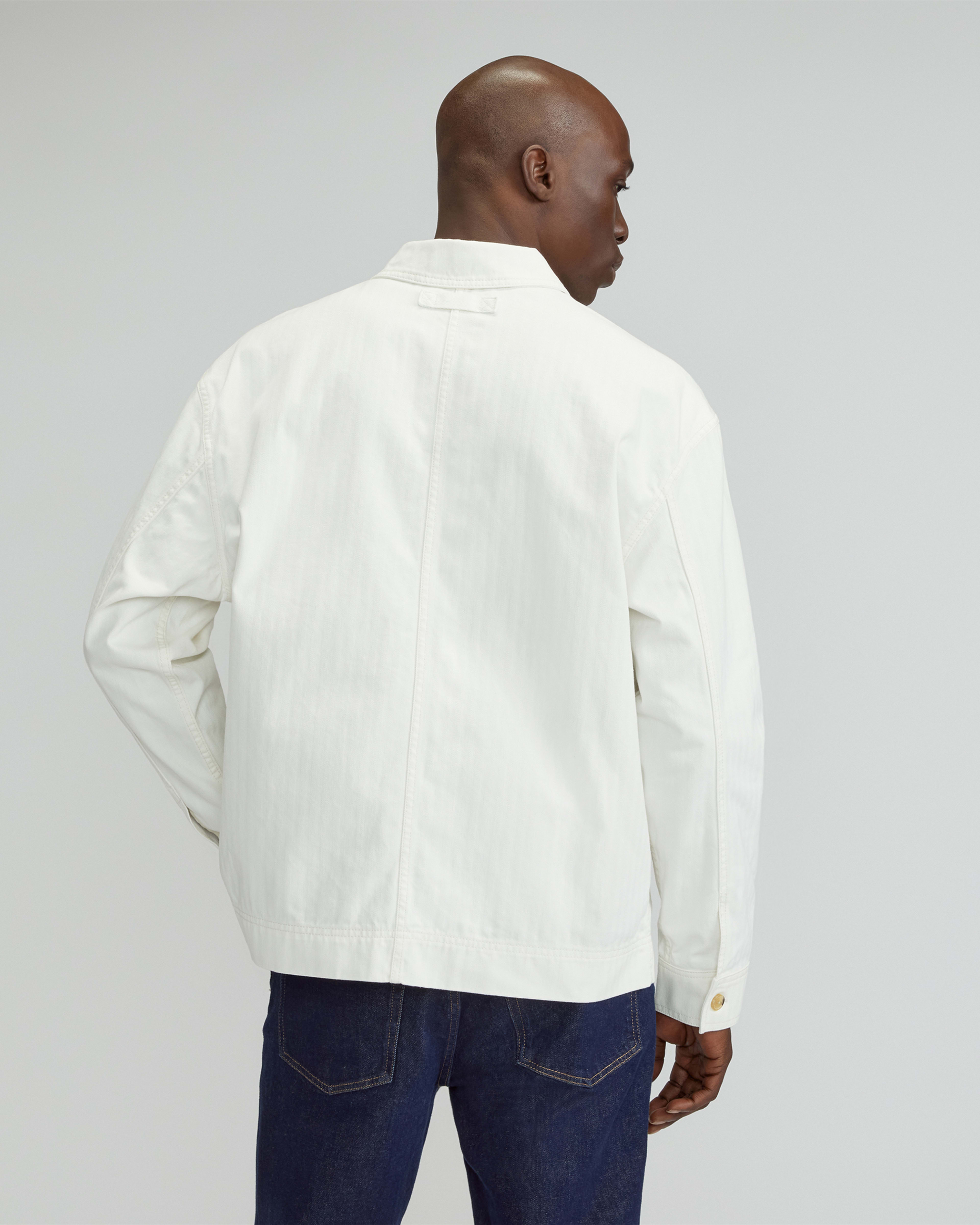 The Organic Cotton Herringbone Utility Jacket Bone Everlane