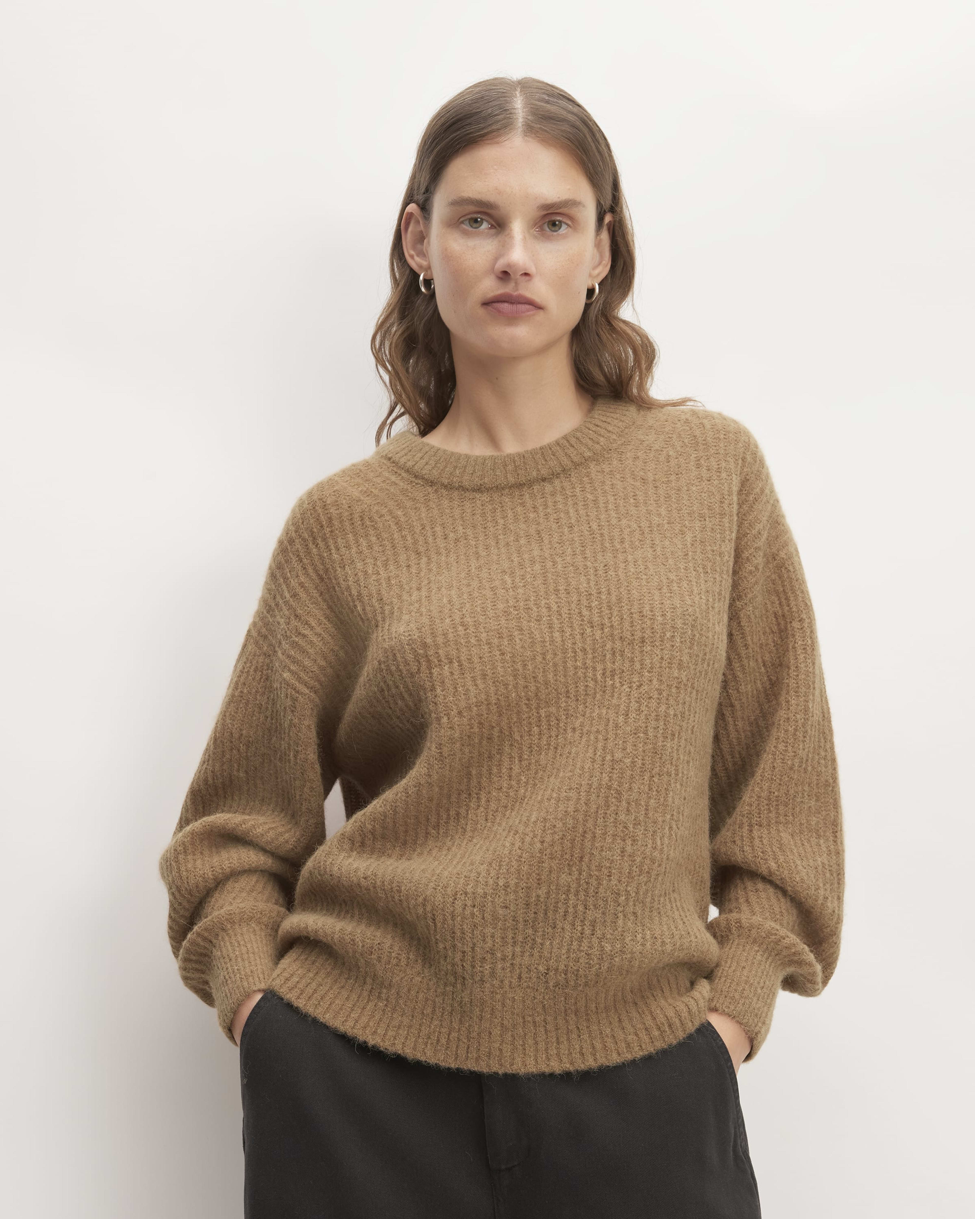 Womens camel clearance crew neck sweater