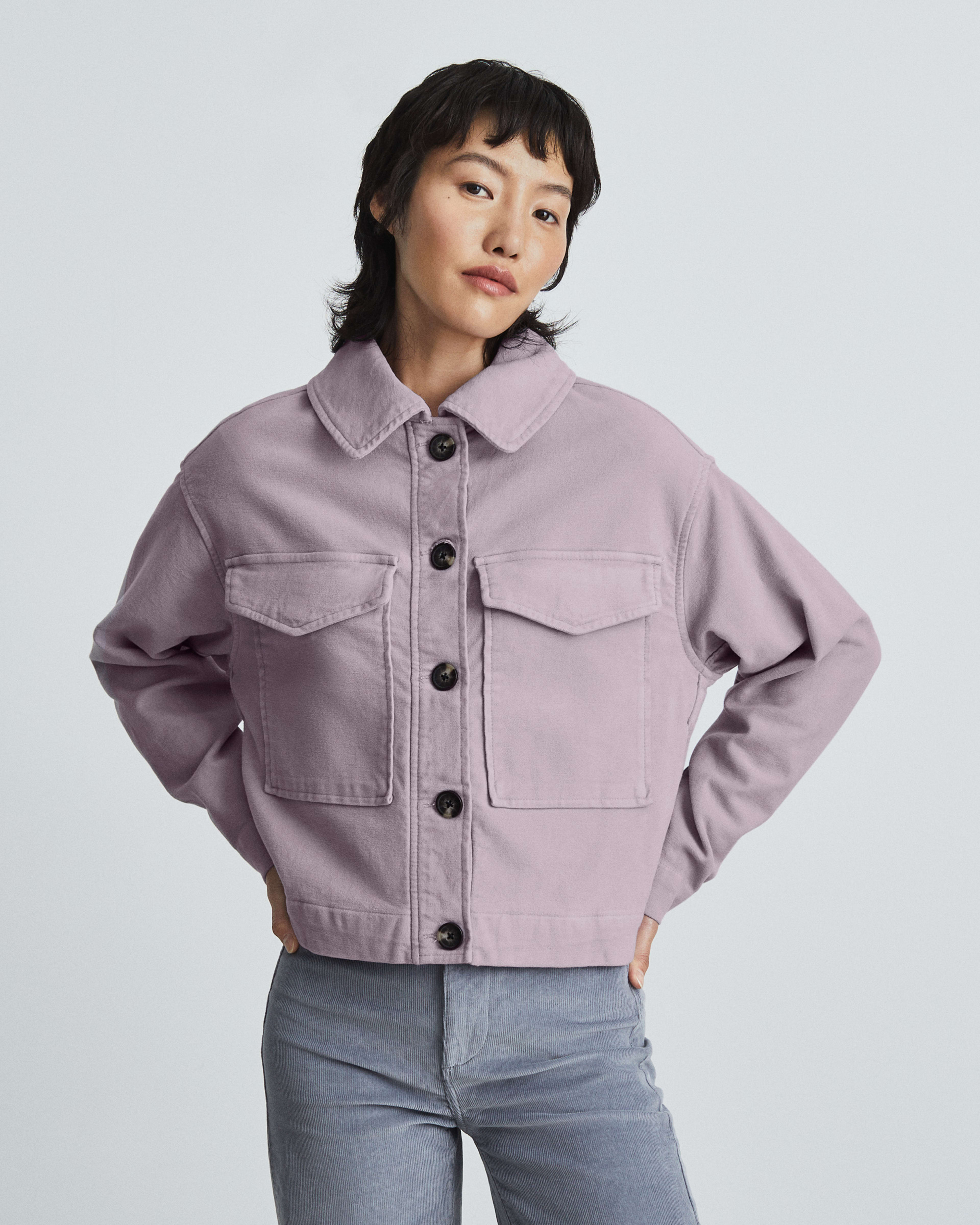 The Moleskin Utility Jacket Dusty Lavender Everlane