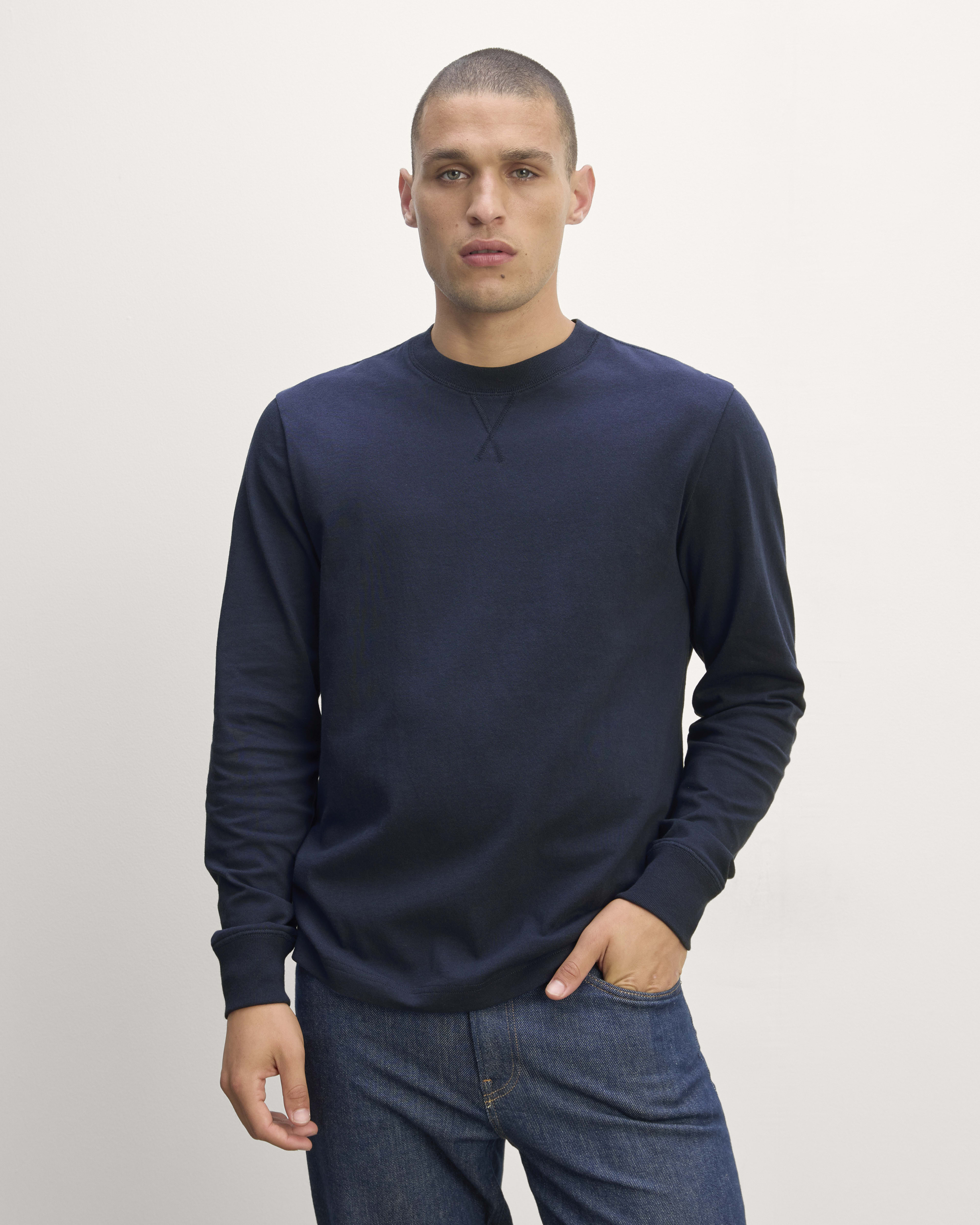 The Unisex French Terry Crew Heathered Grey Everlane