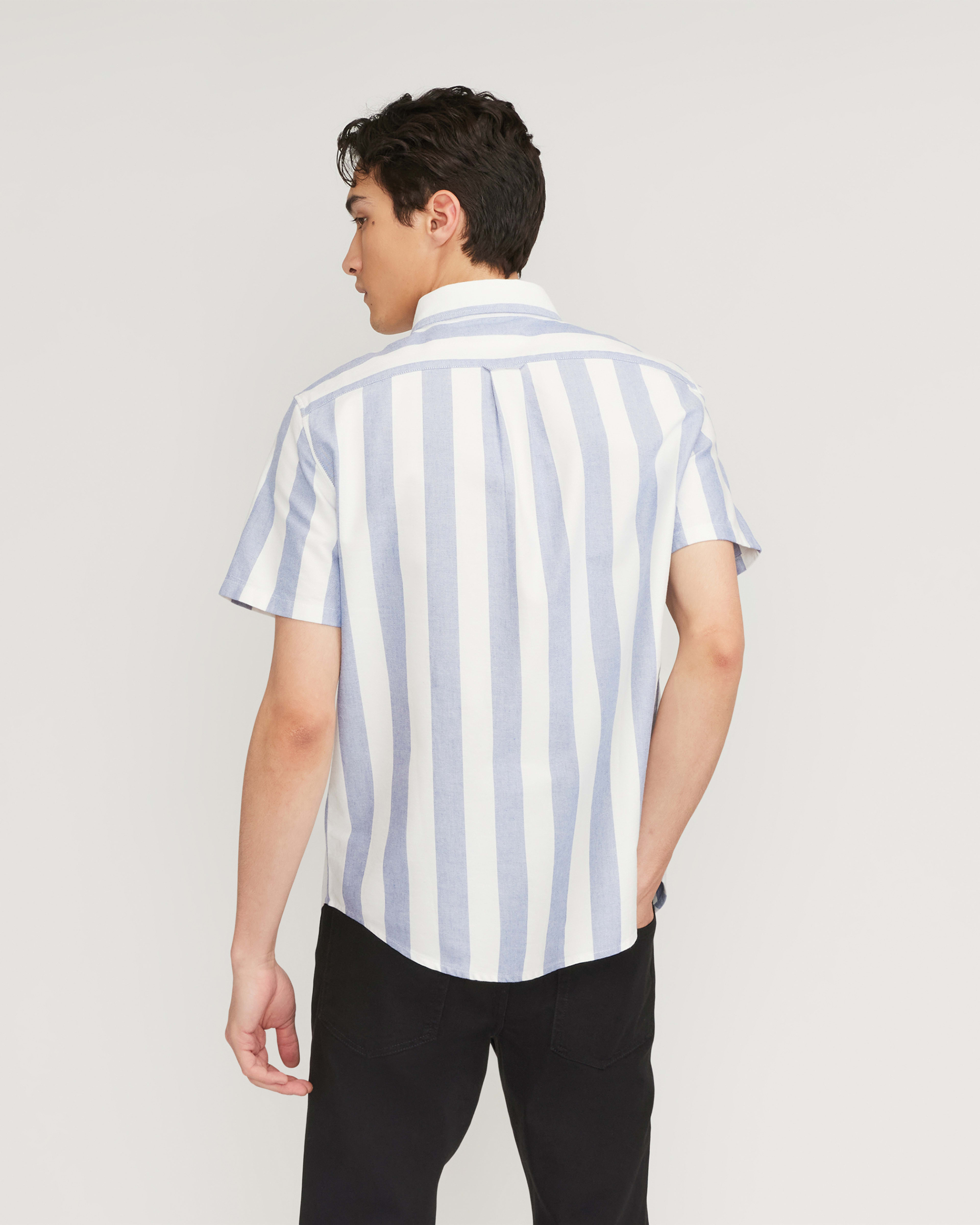 The Organic Short Sleeve Oxford Shirt Mazarine Blue / Bone Everlane