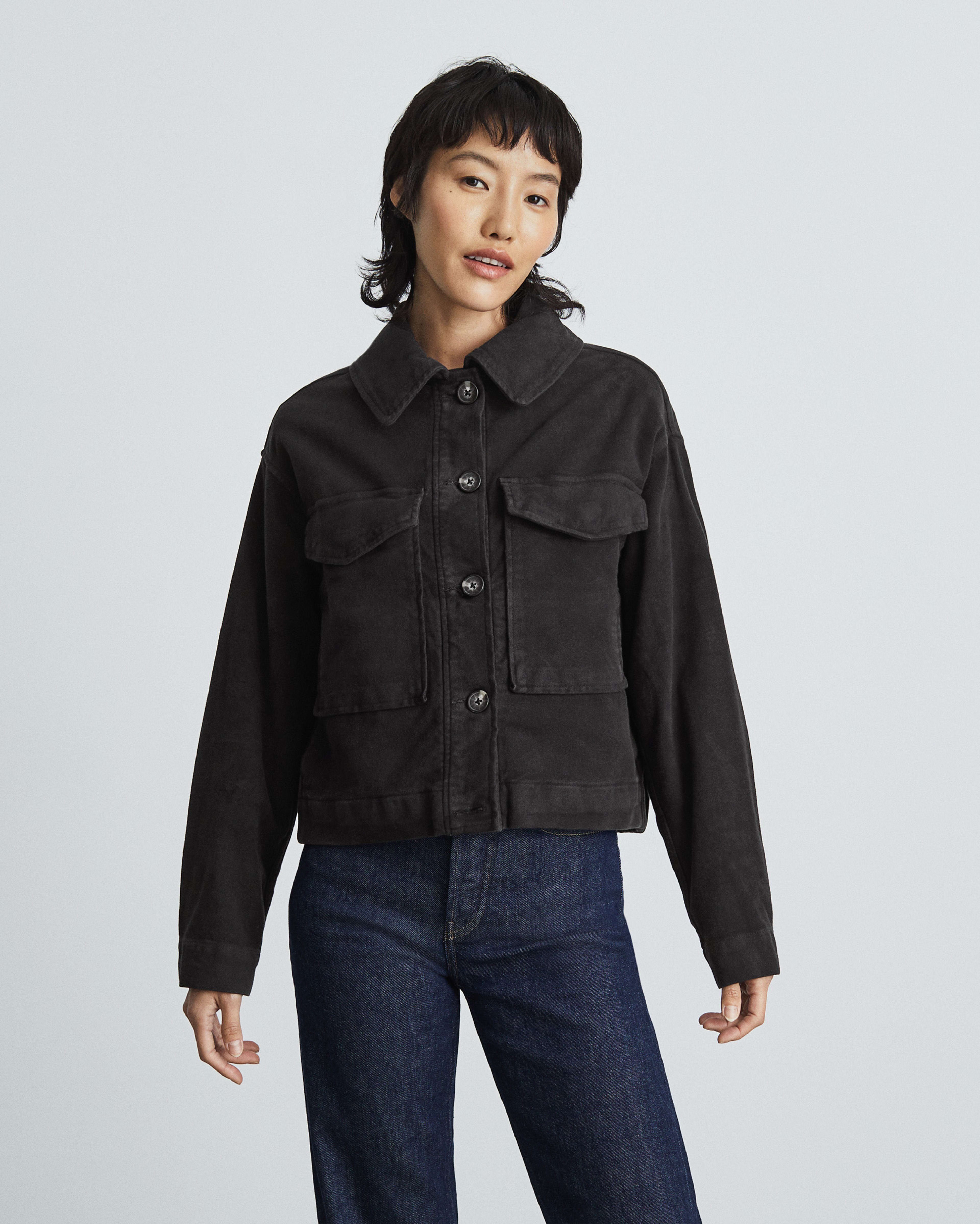 The Moleskin Utility Jacket Black Everlane