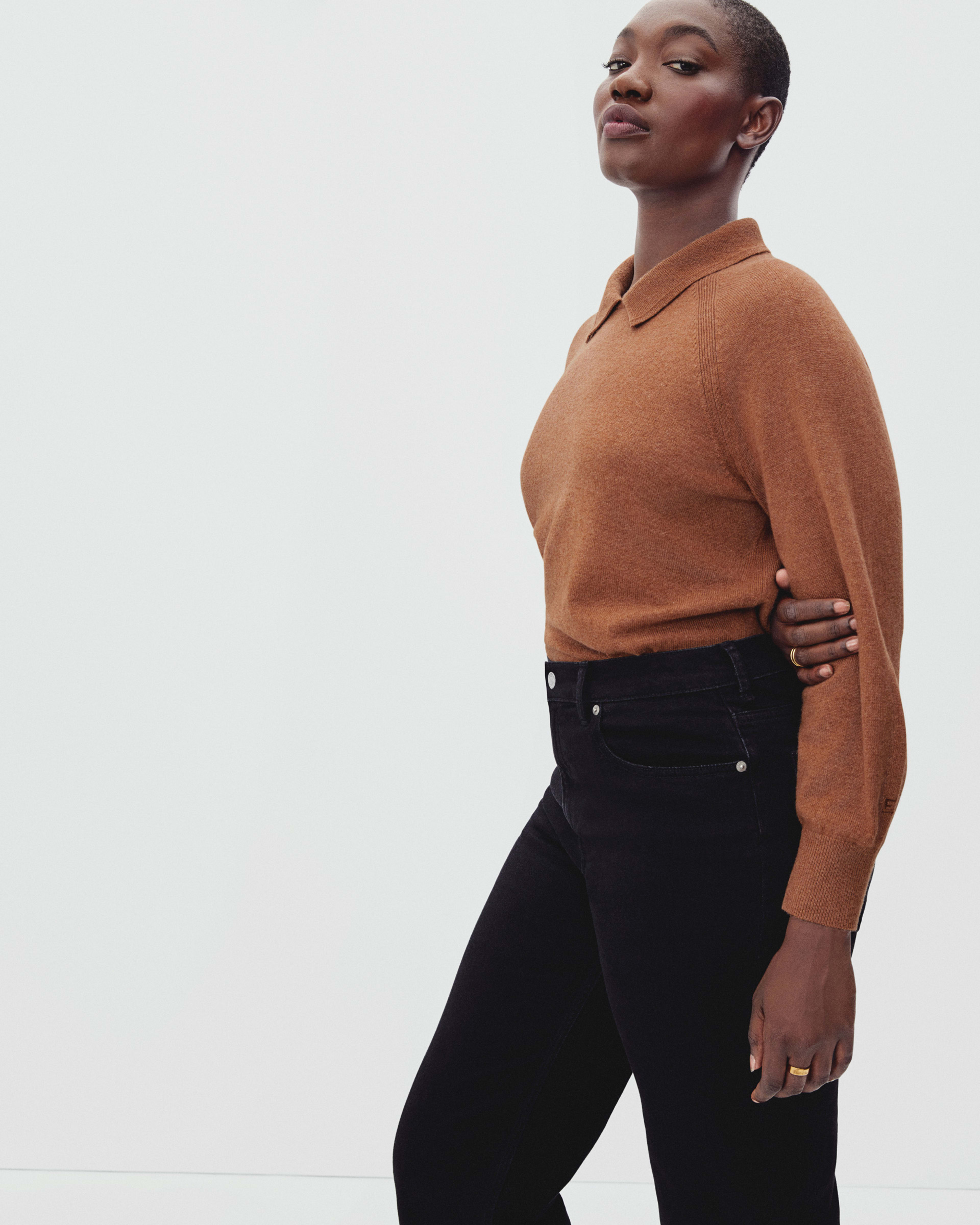The Cashmere Collared Sweater Pecan – Everlane