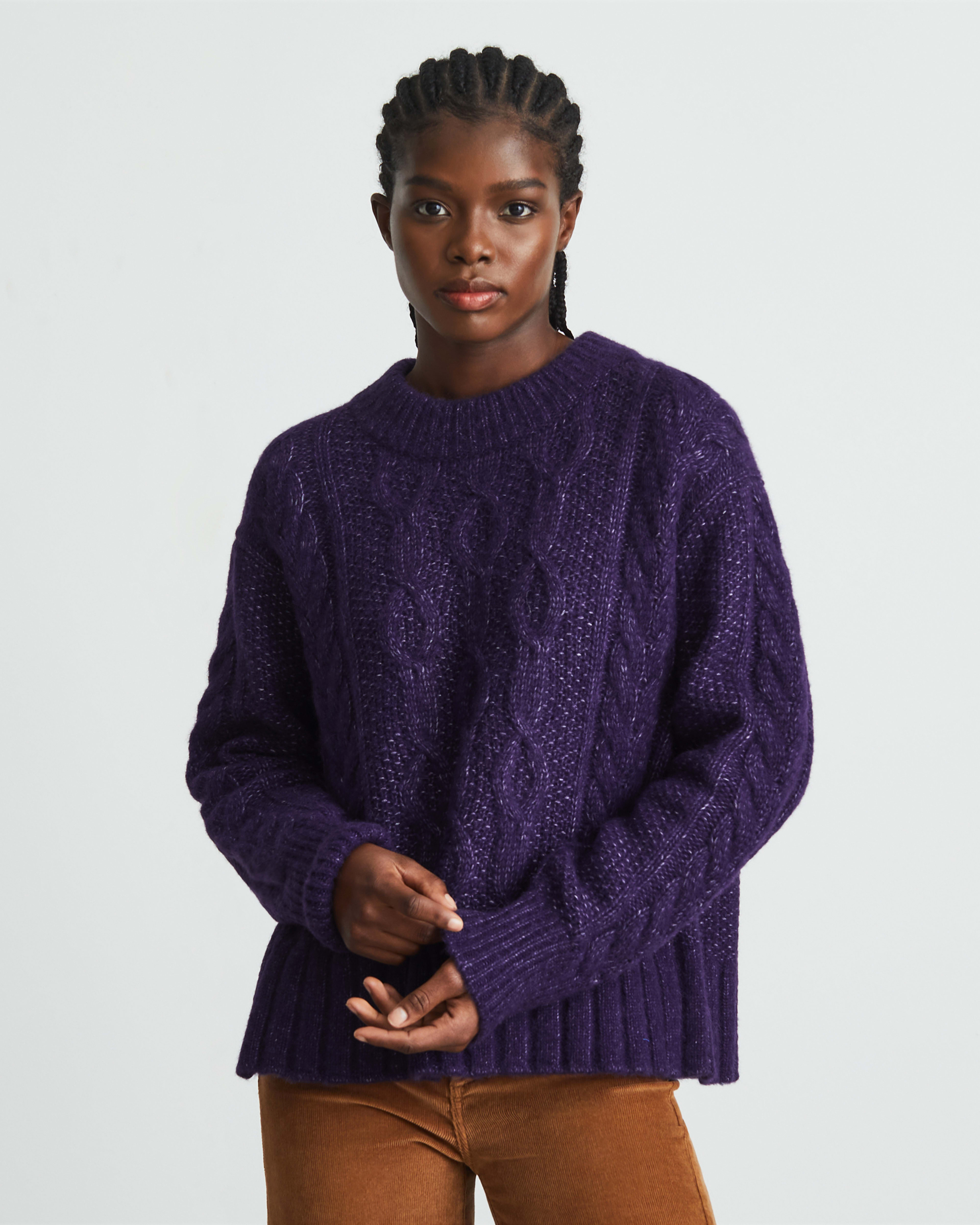 The Cloud Cable-Knit Crew Ink – Everlane