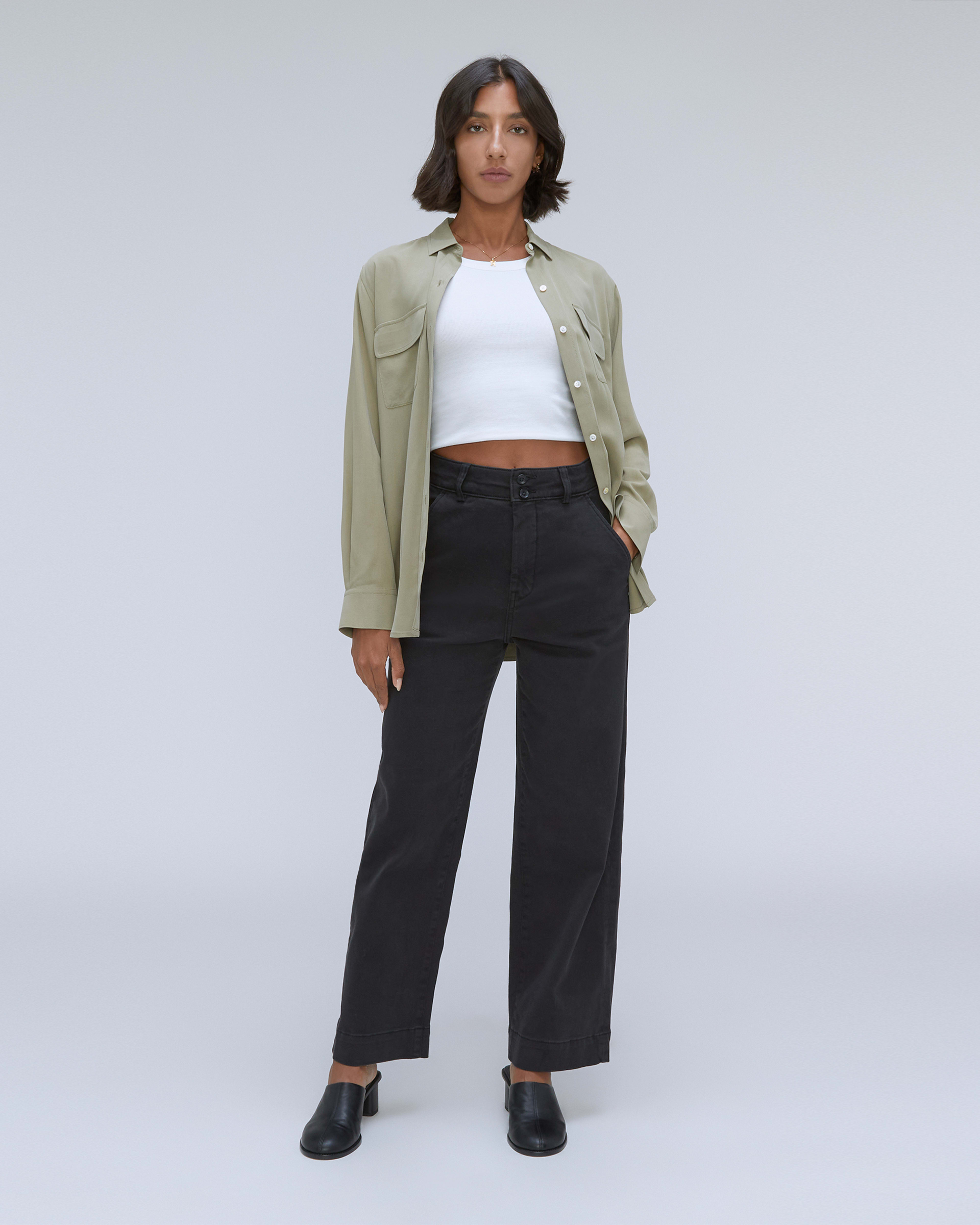 Everlane wide leg chino review shop
