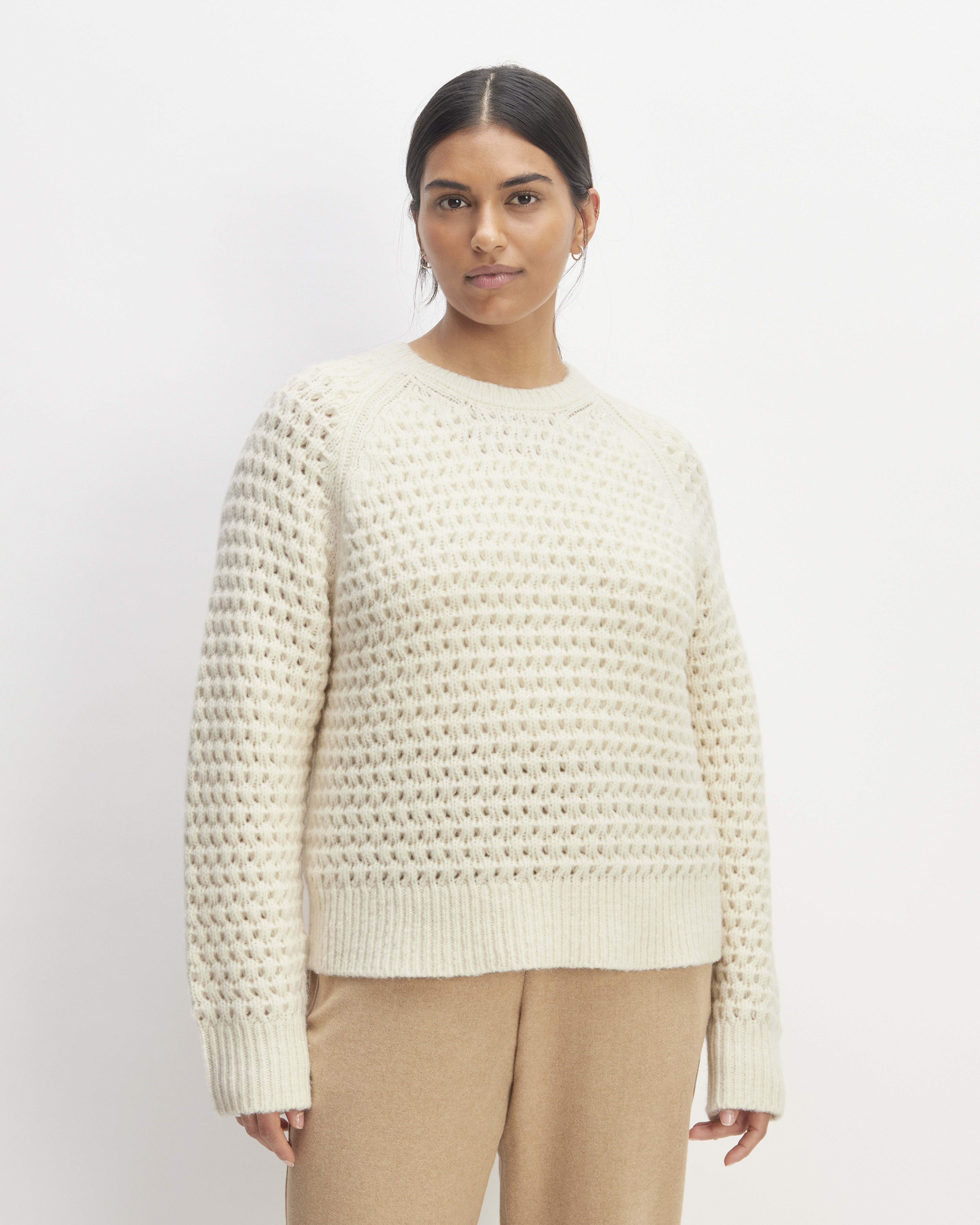 Everlane wool cashmere waffle square crew outlet