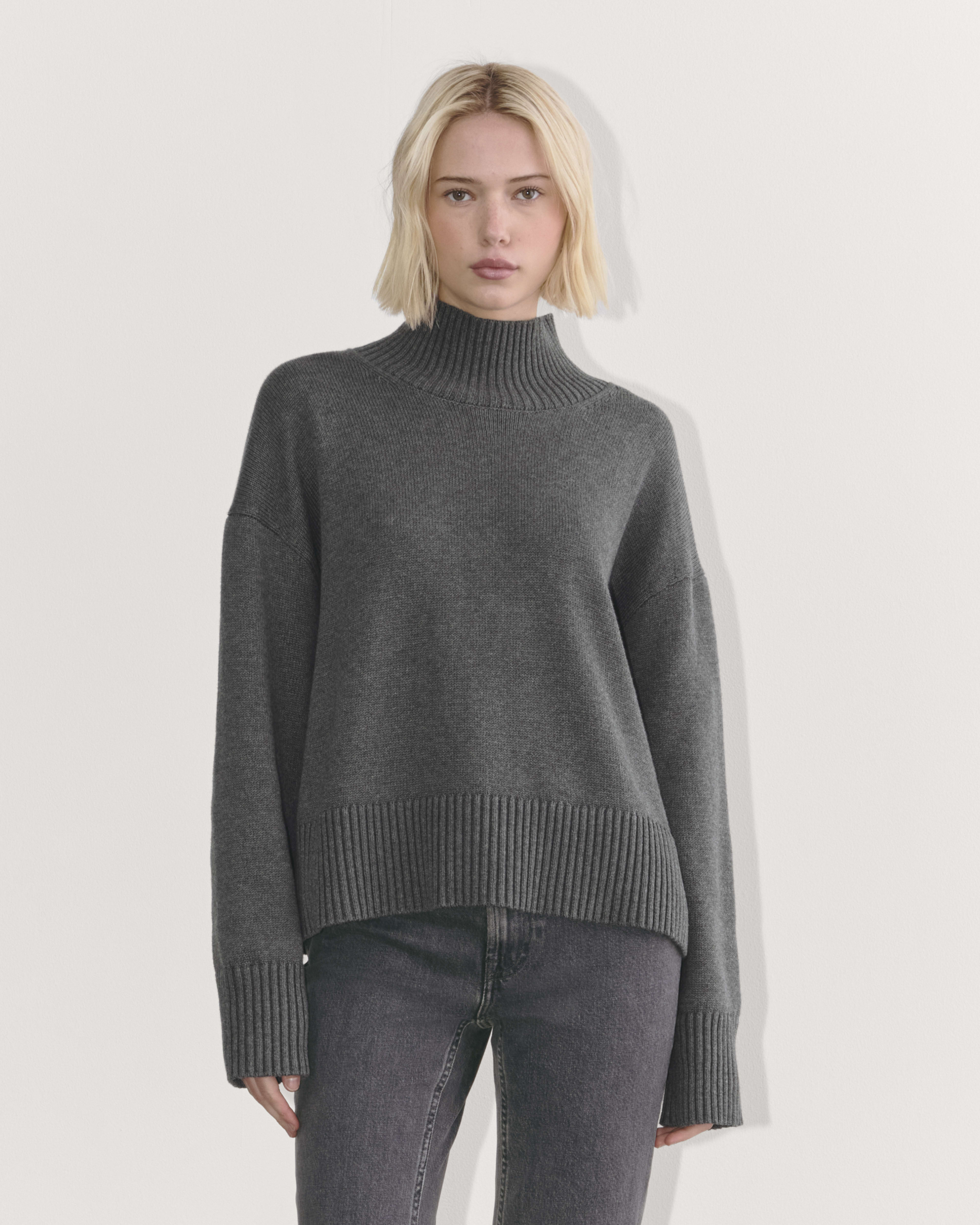 Cotton cable turtleneck sweater online