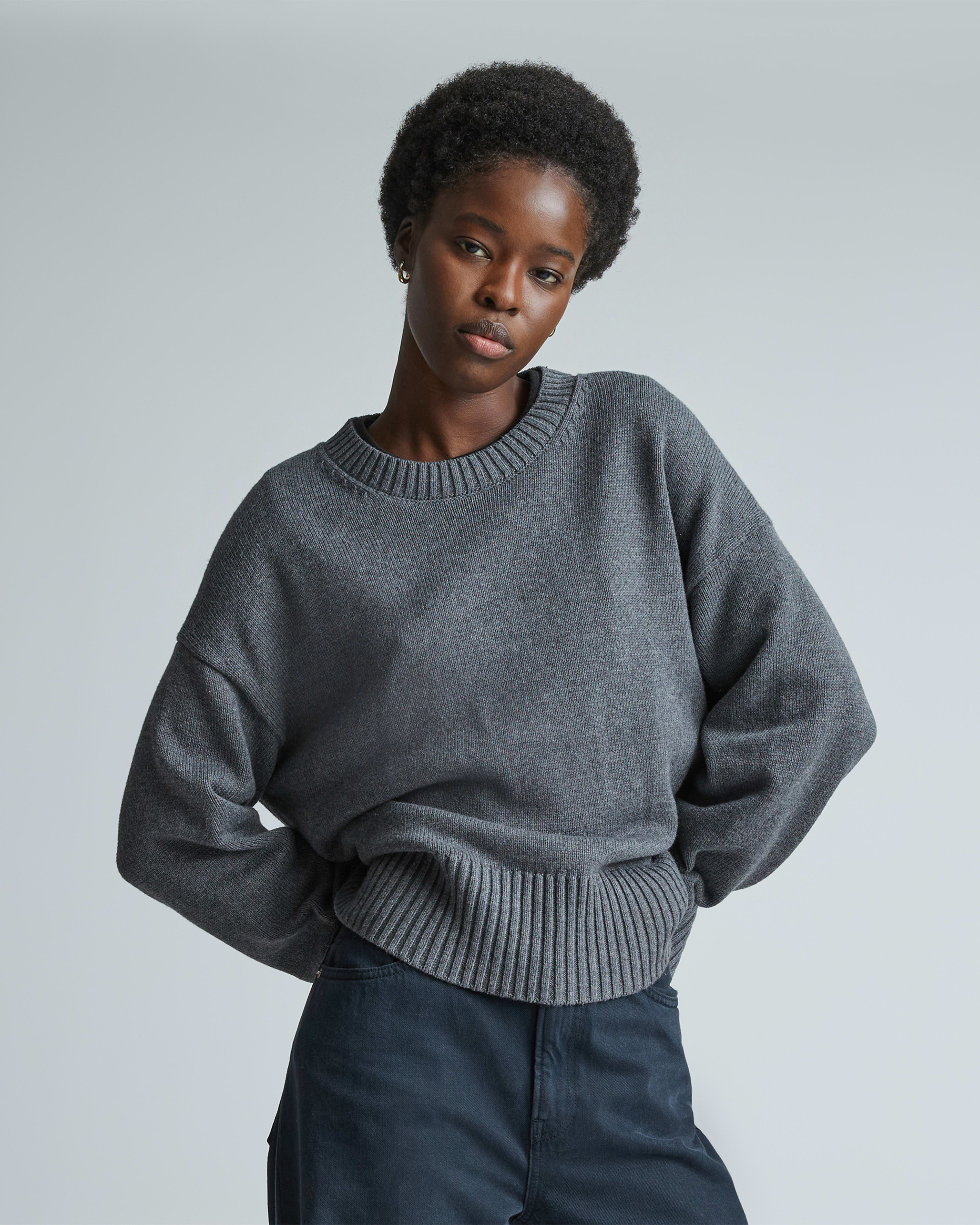 Grey crew neck womens outlet