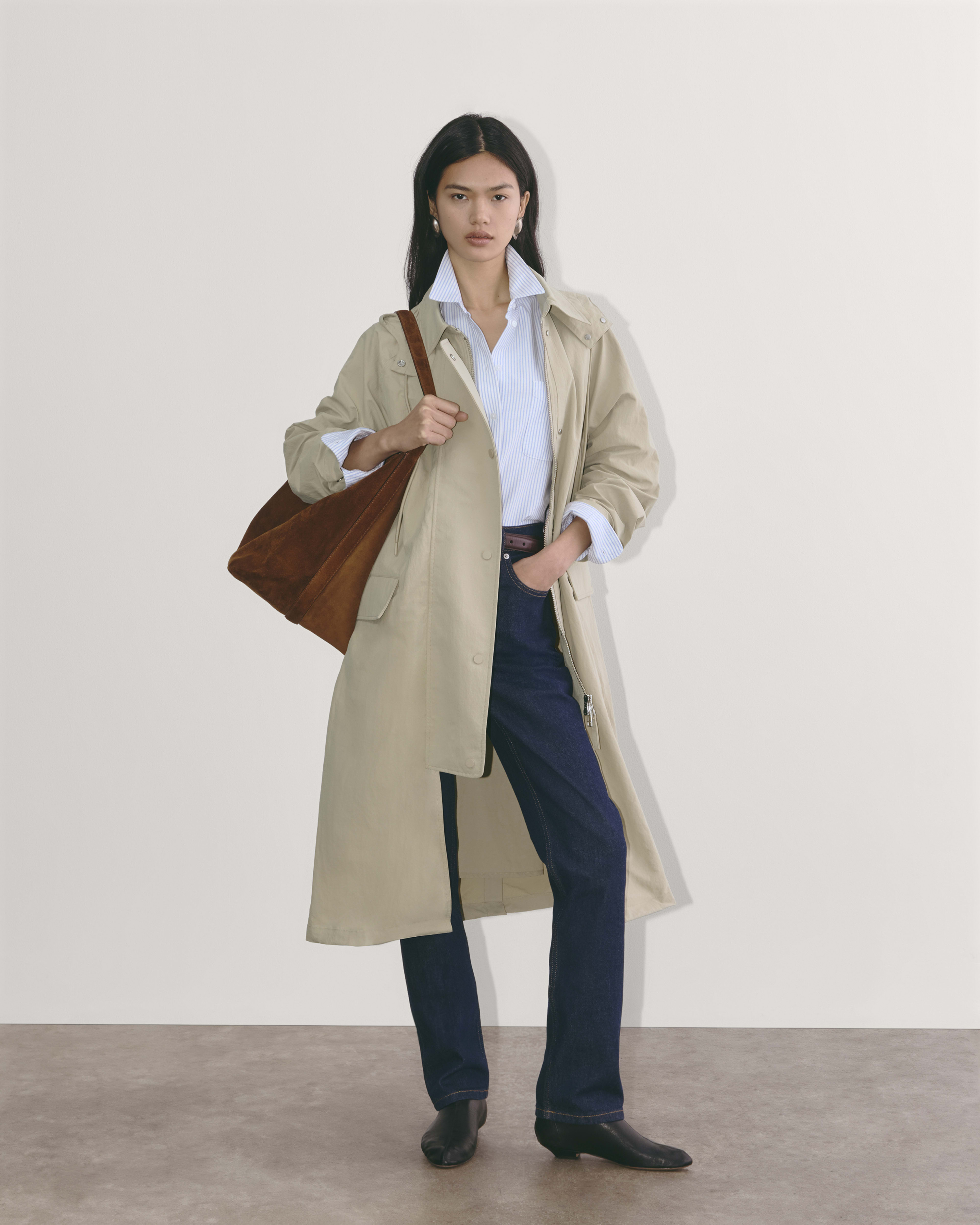 The ReNew Long Trench Coat Trench Coat Khaki Everlane