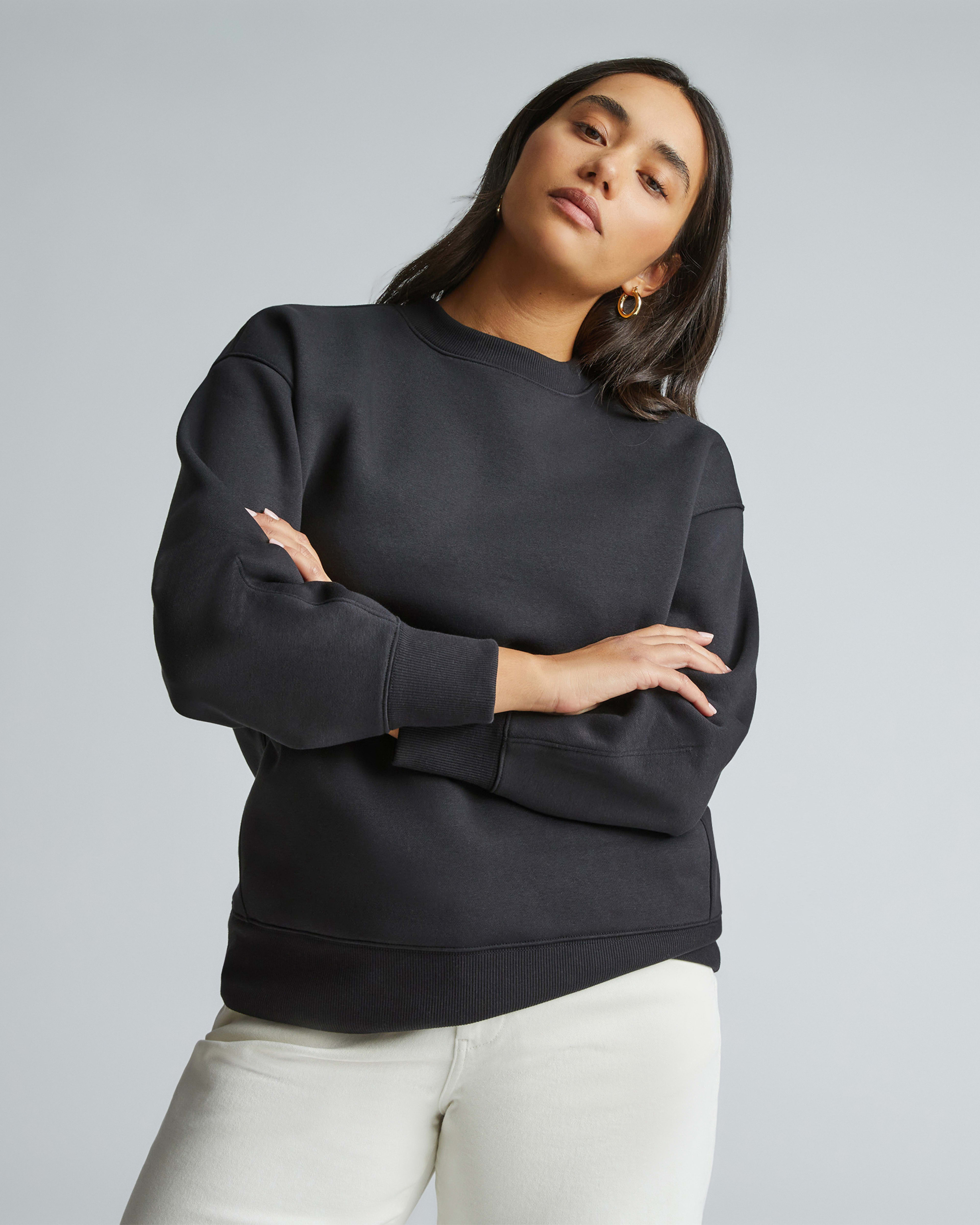 The ReTrack Oversized Crew Black – Everlane