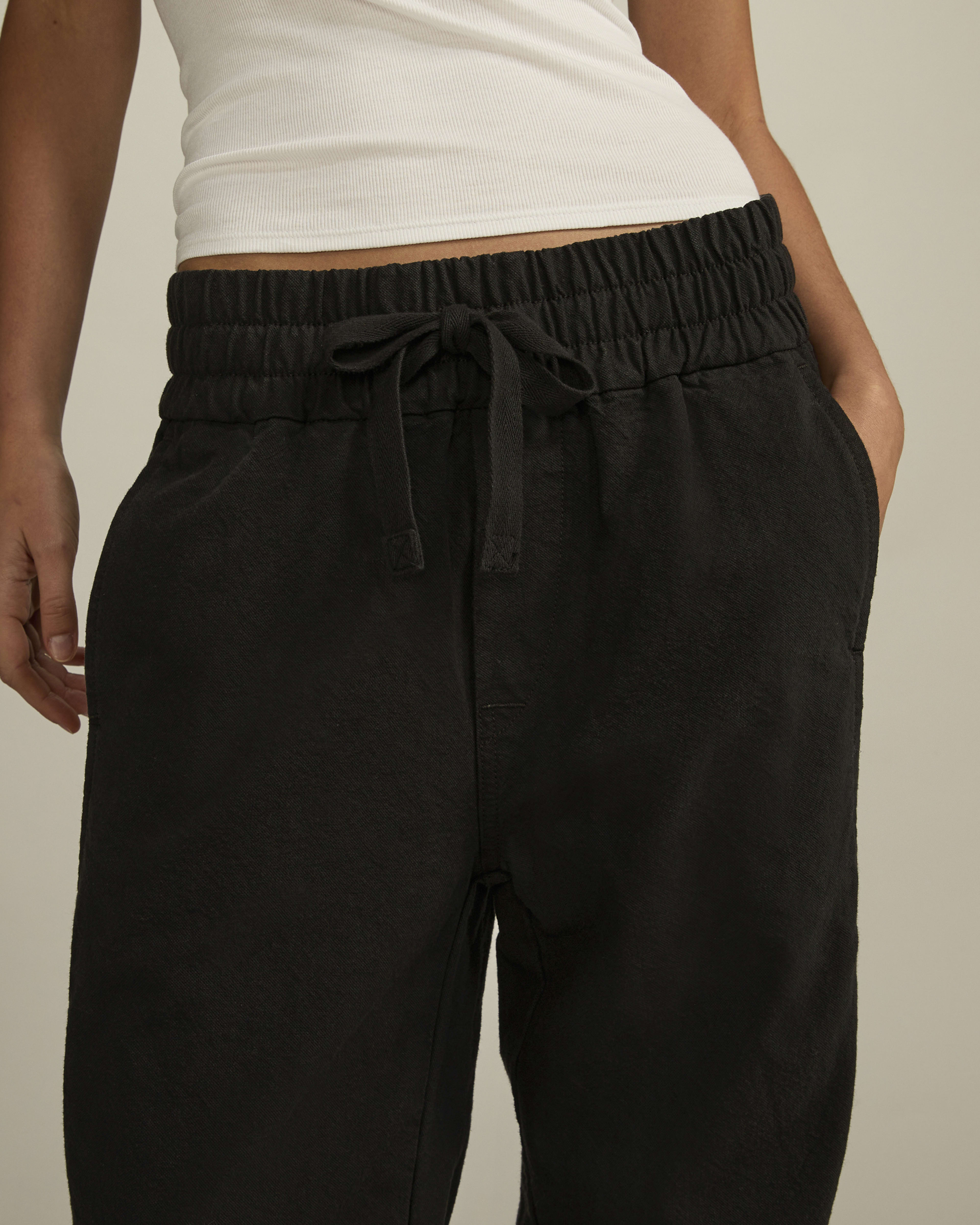 The Canvas Organic Cotton PullOn Pant Black Everlane