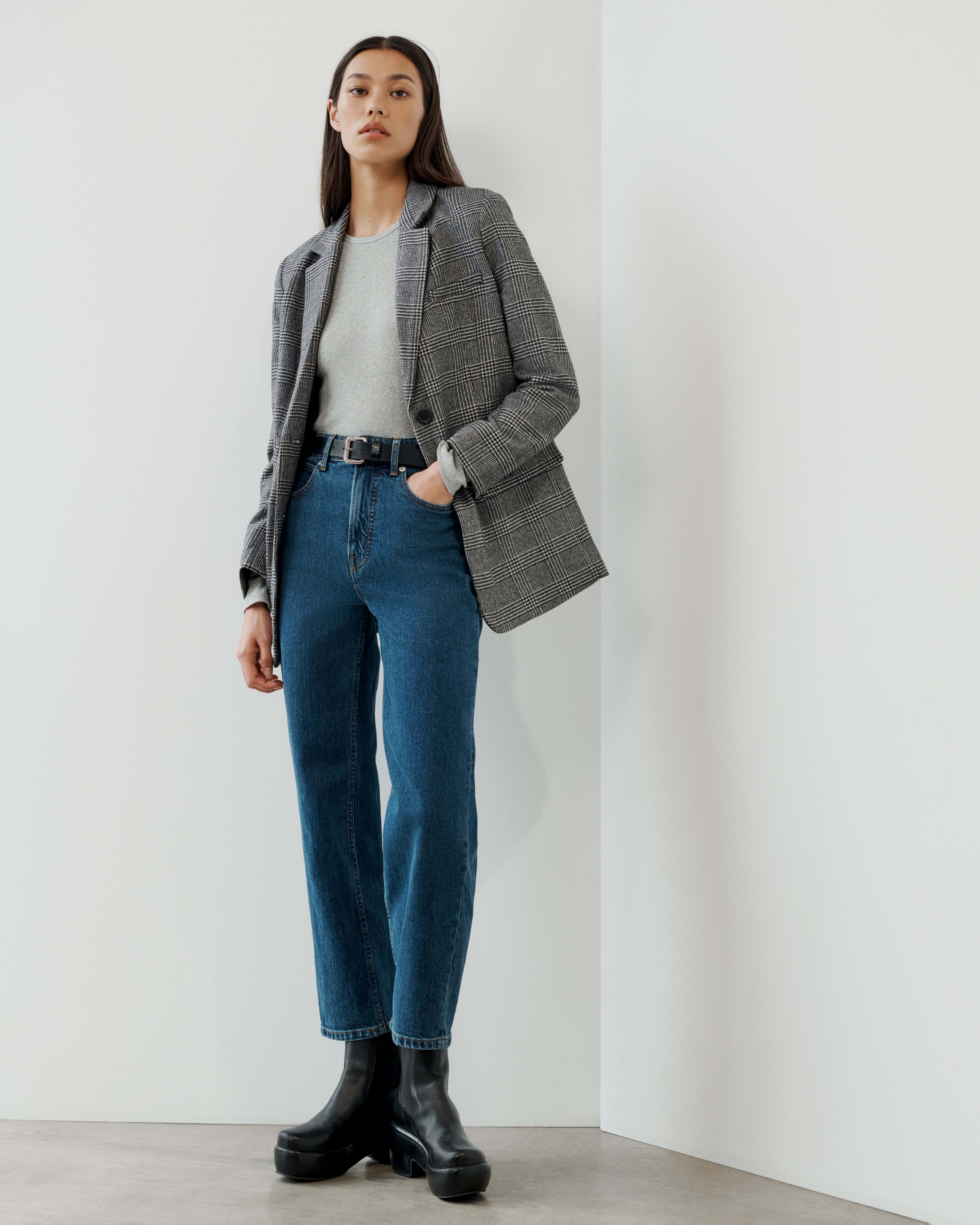 The Italian Wool Oversized Blazer Glen Plaid – Everlane