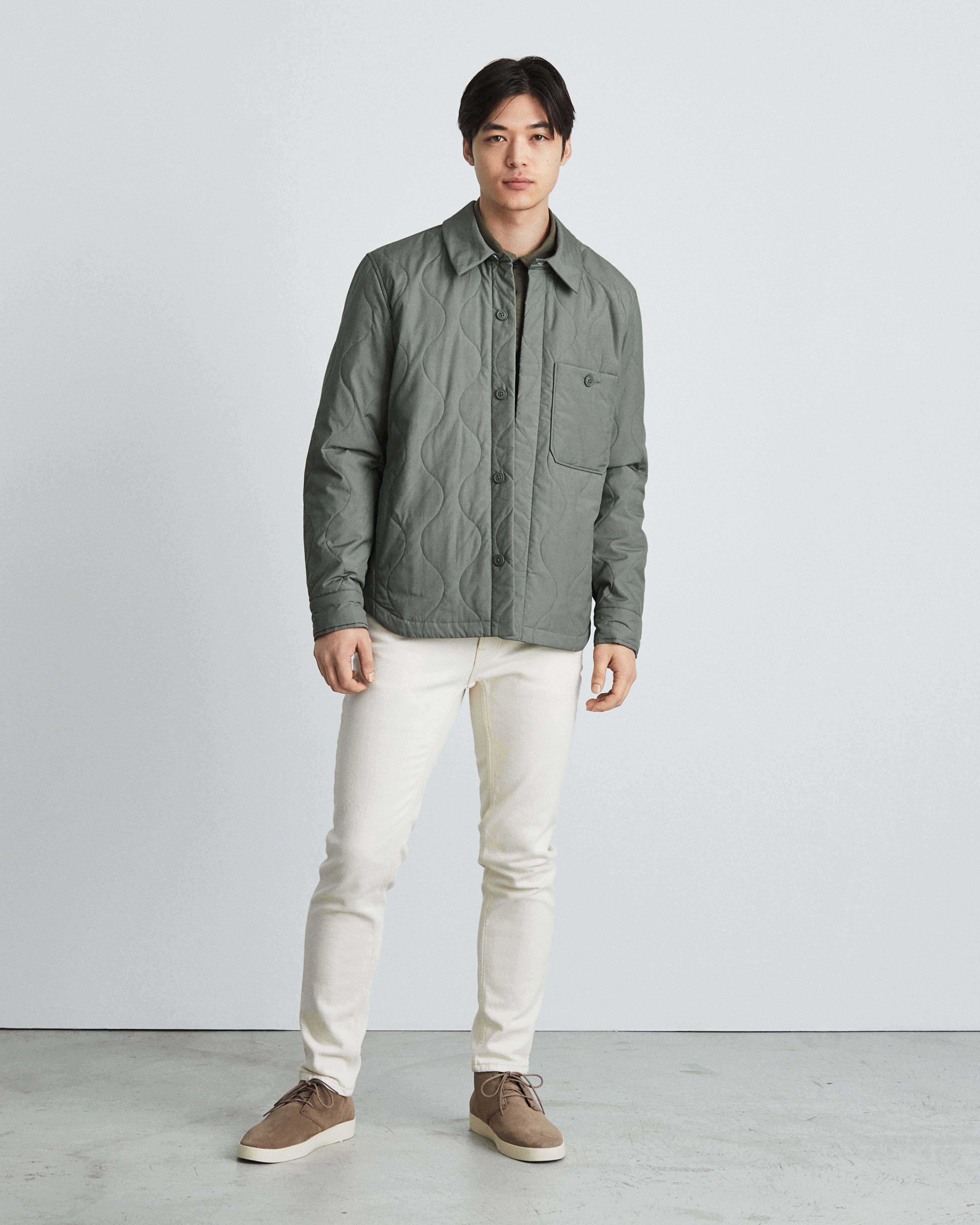The ReNew Quilted Liner Jacket Dark Sage Everlane