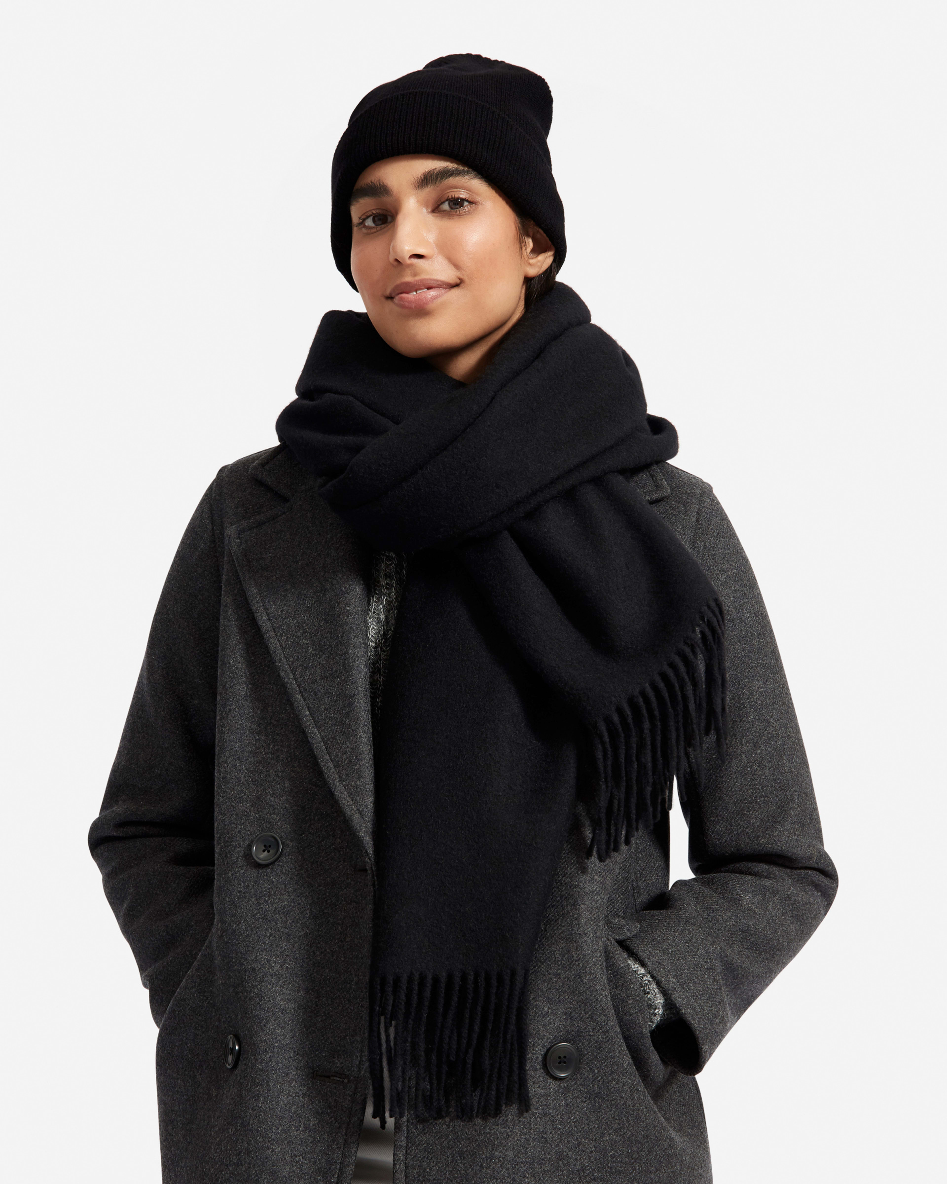 The WoolCashmere Blanket Scarf Black Everlane