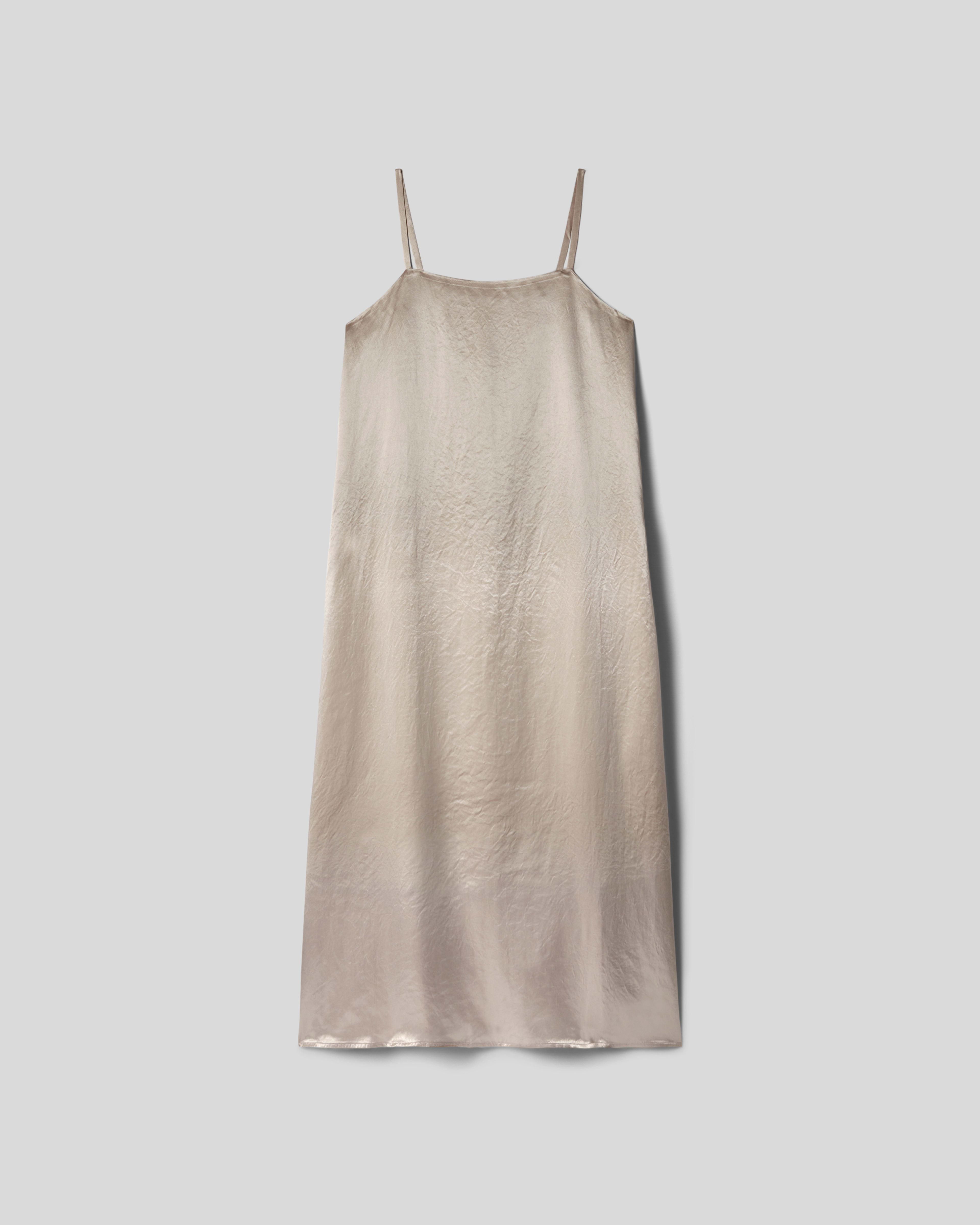 The Satin SquareNeck Slip Dress Cream Everlane