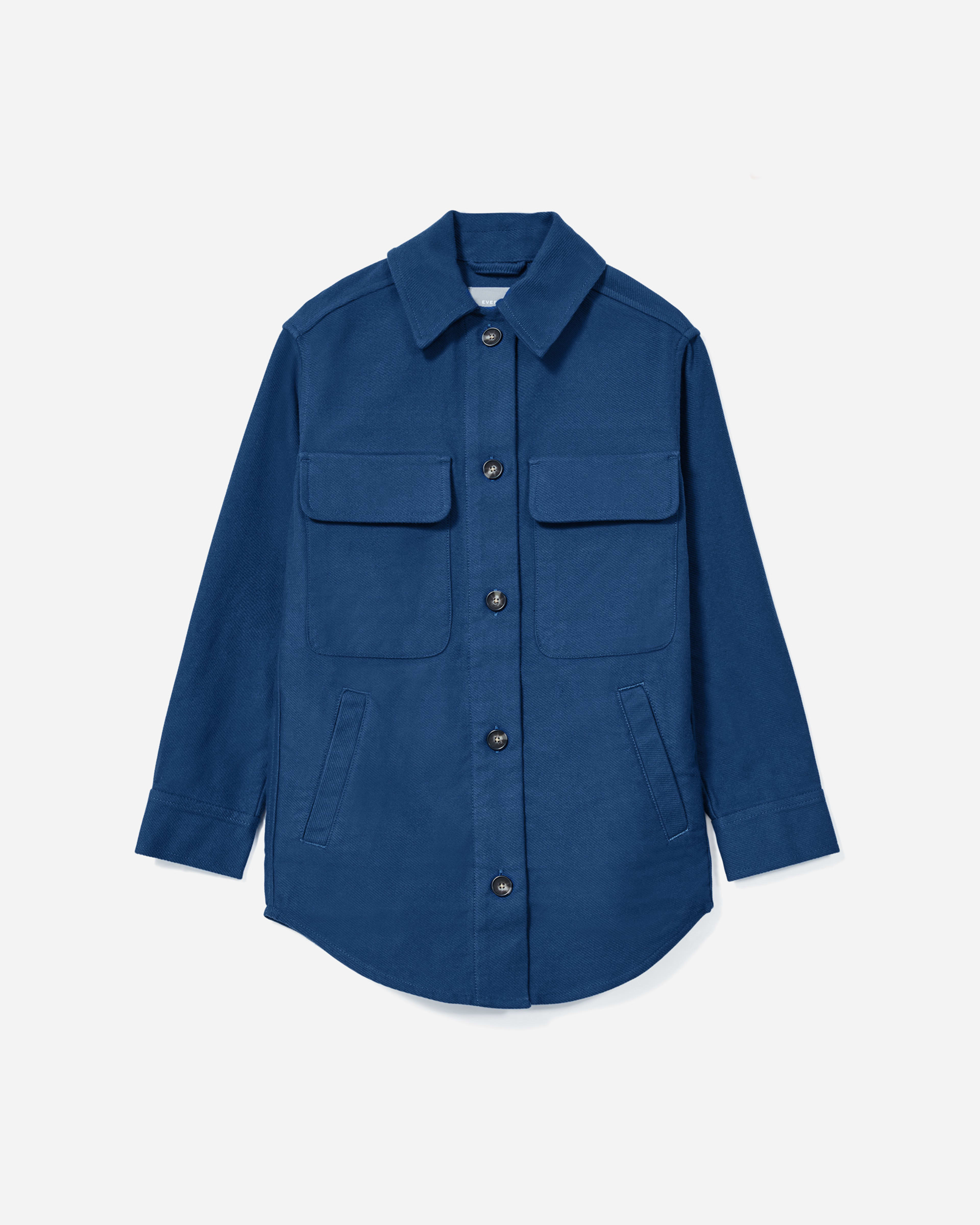 The Oversized Shirt Jacket Deep Blue – Everlane