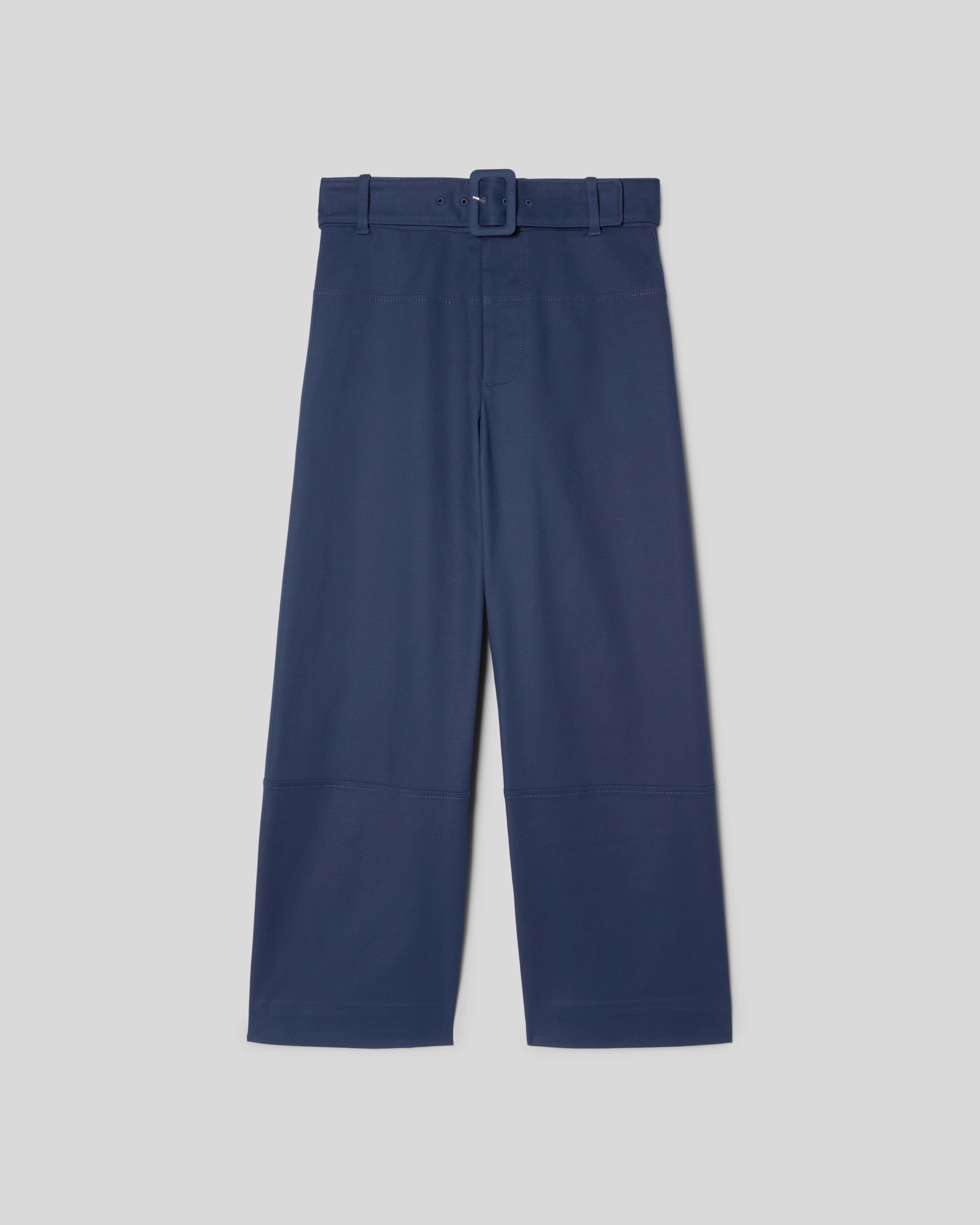 The Structured Cotton Belted Pant Navy – Everlane