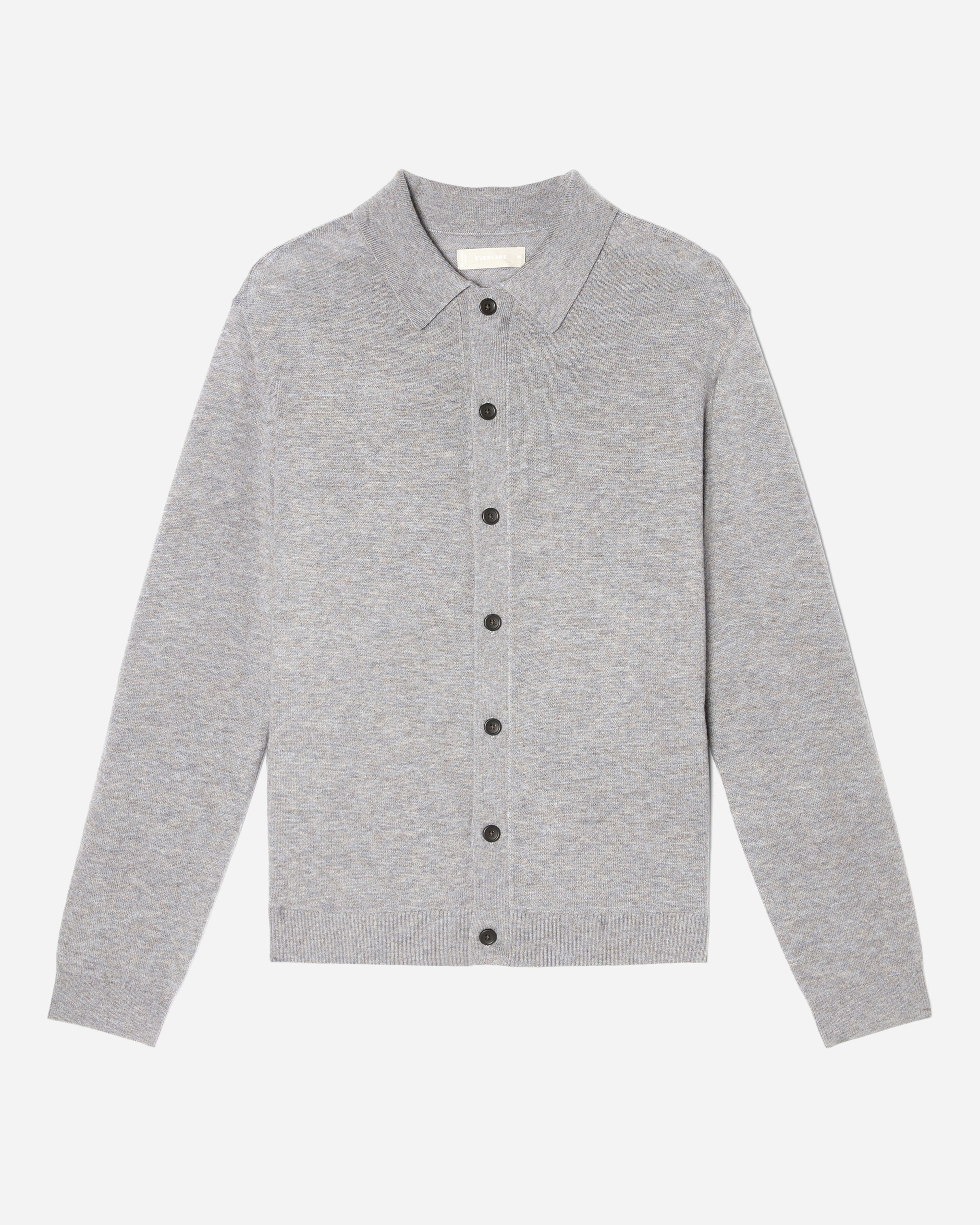 The Merino-Blend Sweater Polo Heathered Grey – Everlane
