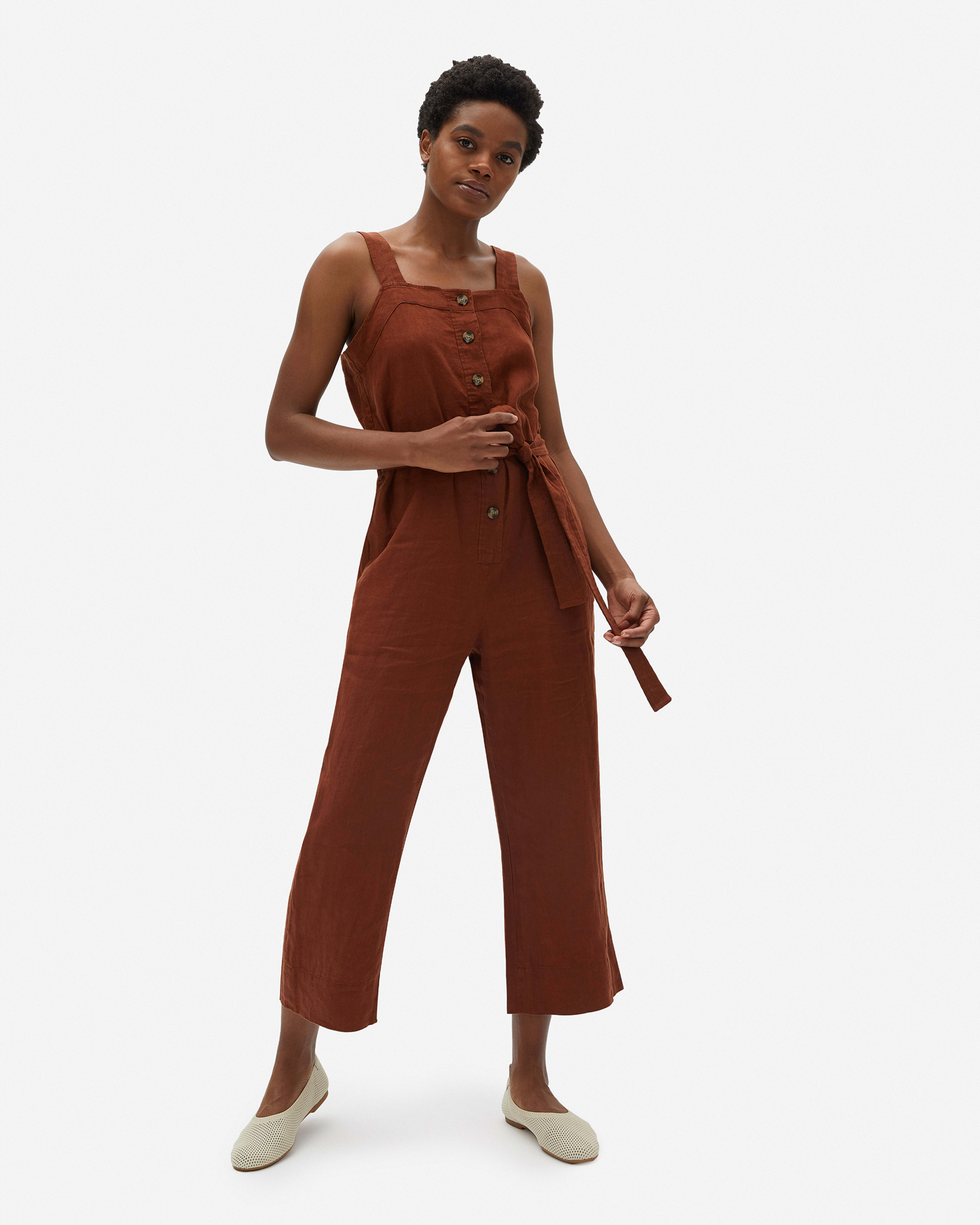 The Linen Jumpsuit Rosewood Everlane
