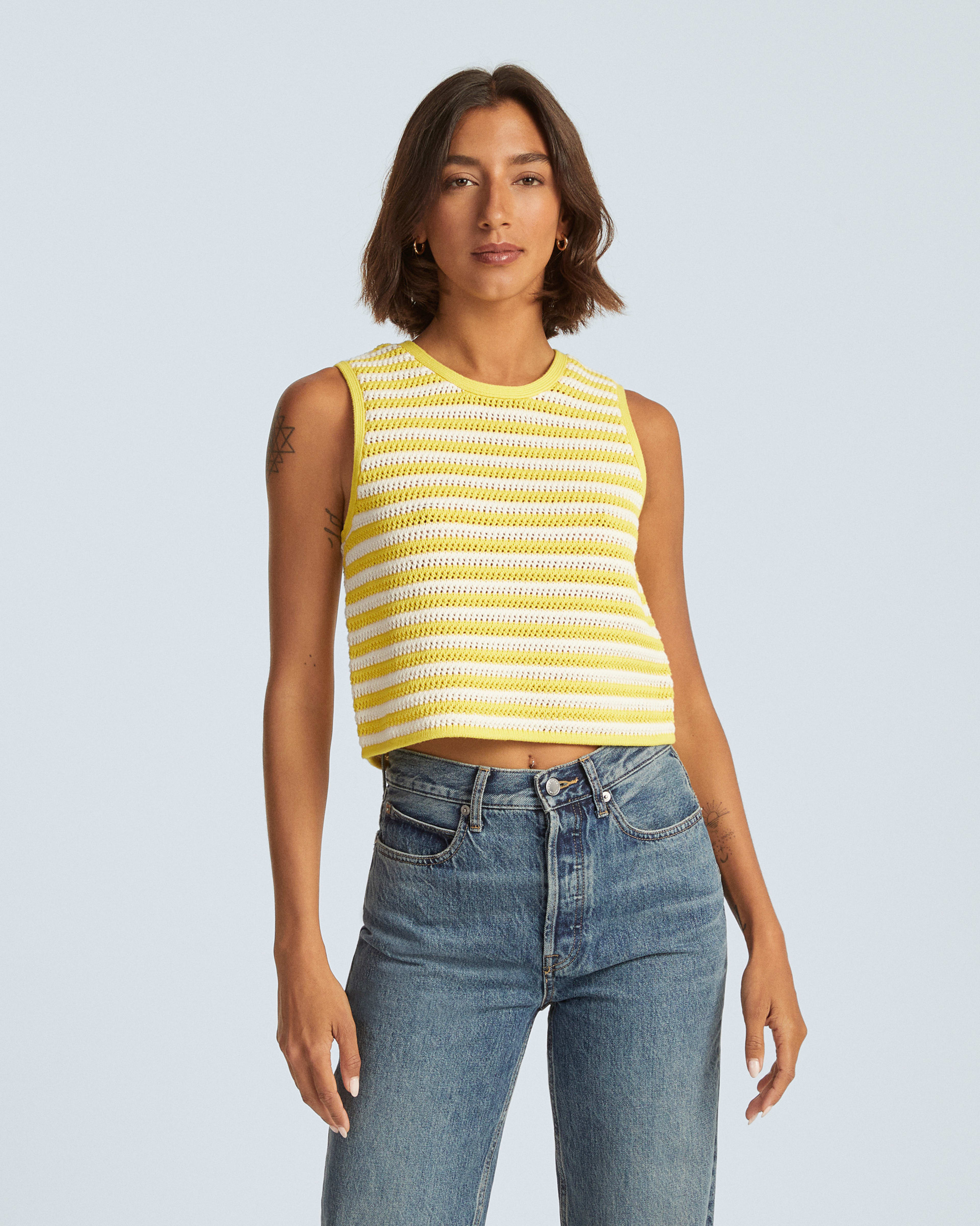 The Crochet Knit Cami Canvas / Lemon Everlane