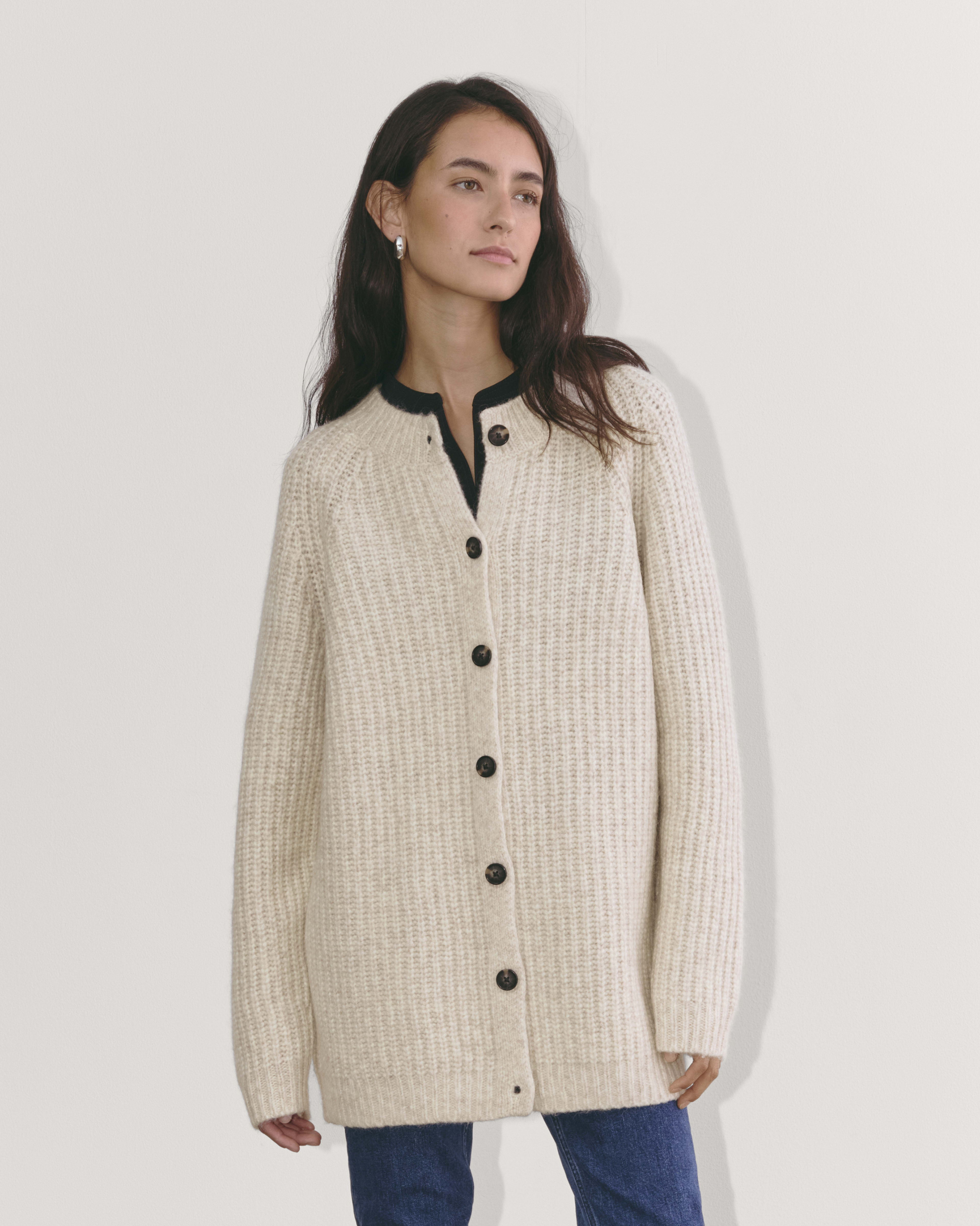 Everlane chunky wool cardigan deals