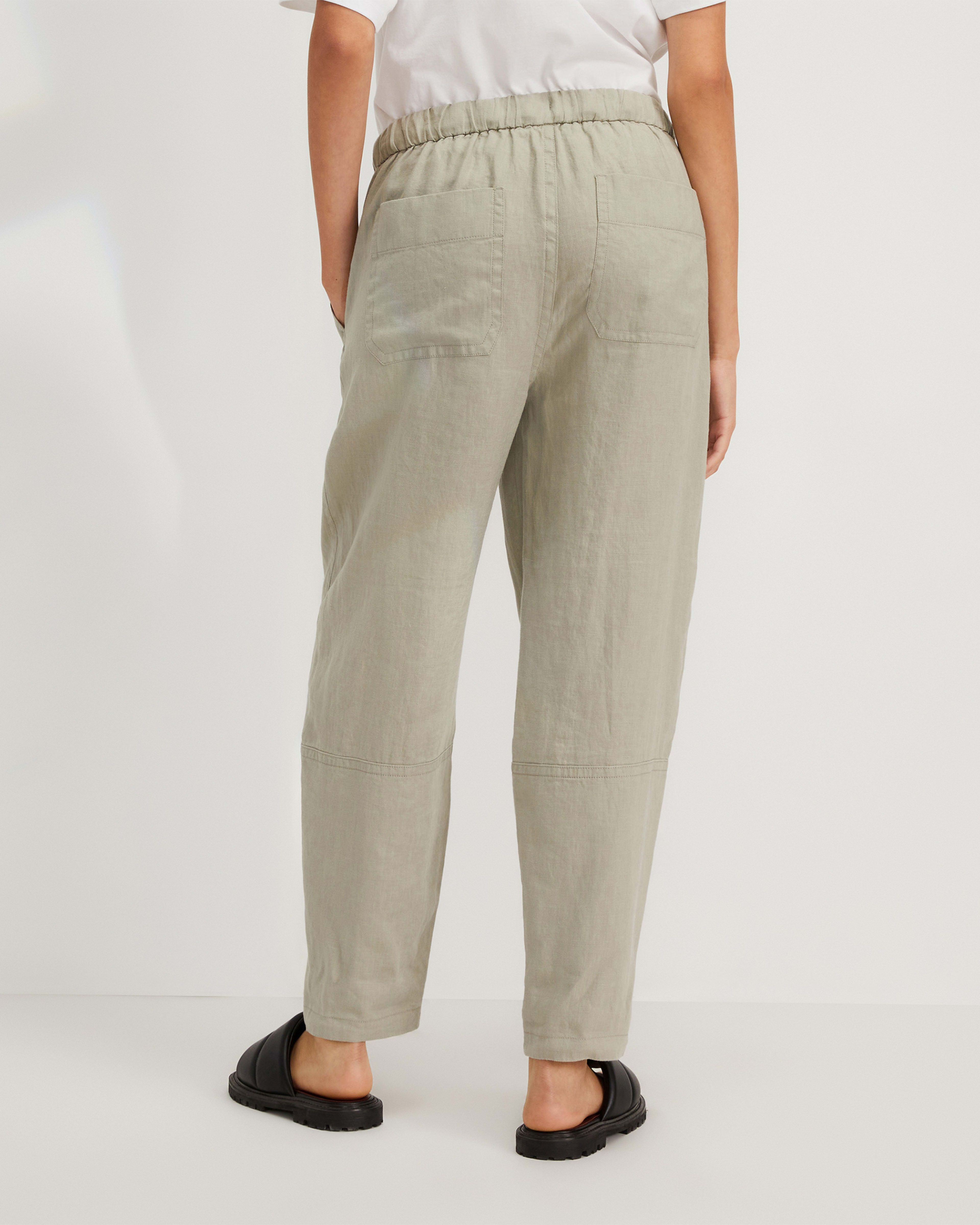The Linen Pull-On Barrel Pant Seagrass – Everlane