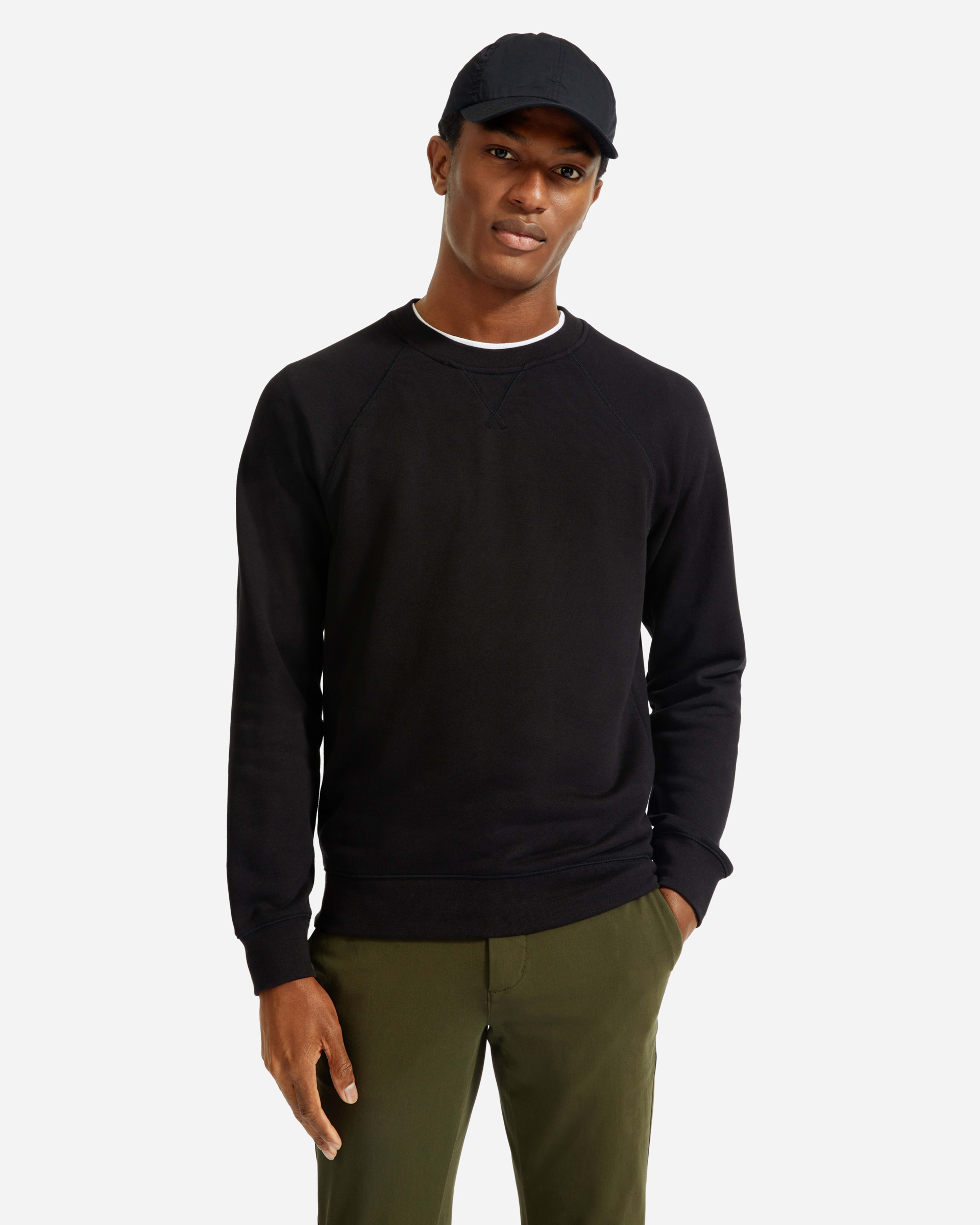 The Lightweight French Terry Crew Black – Everlane