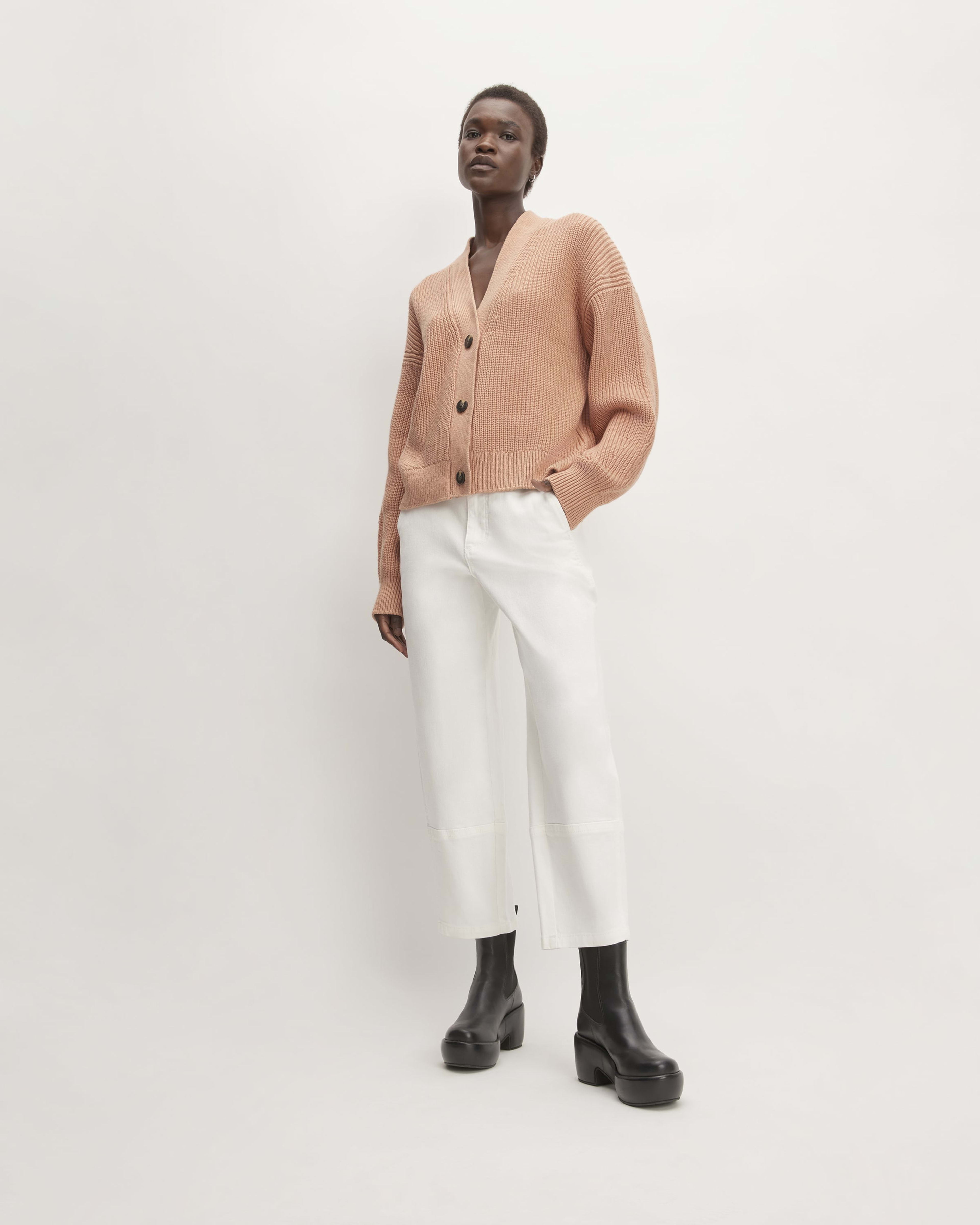 The Organic Cotton Relaxed Cardigan Blush Pink – Everlane
