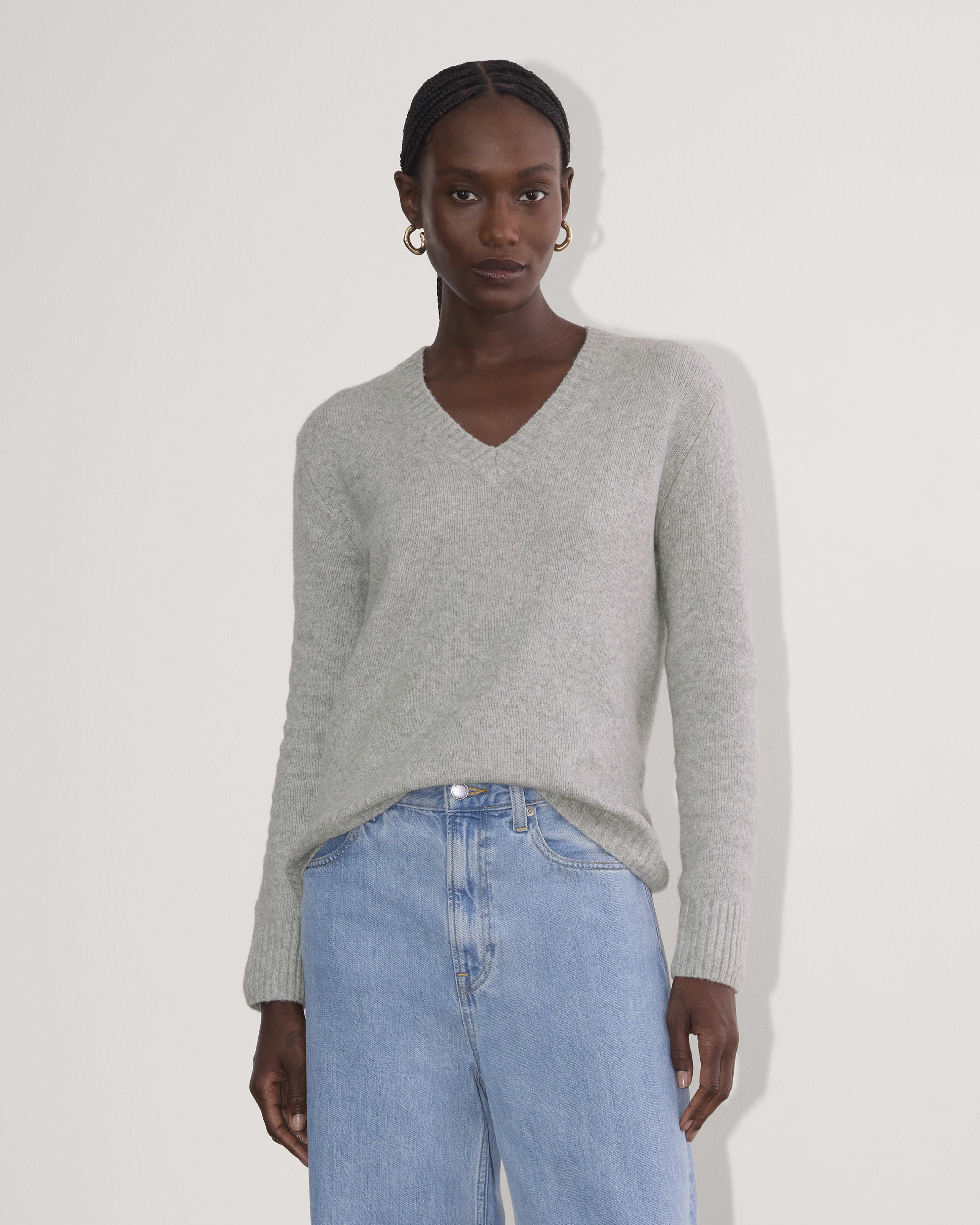 The Alpaca Oversized Cardigan Dark Charcoal Everlane